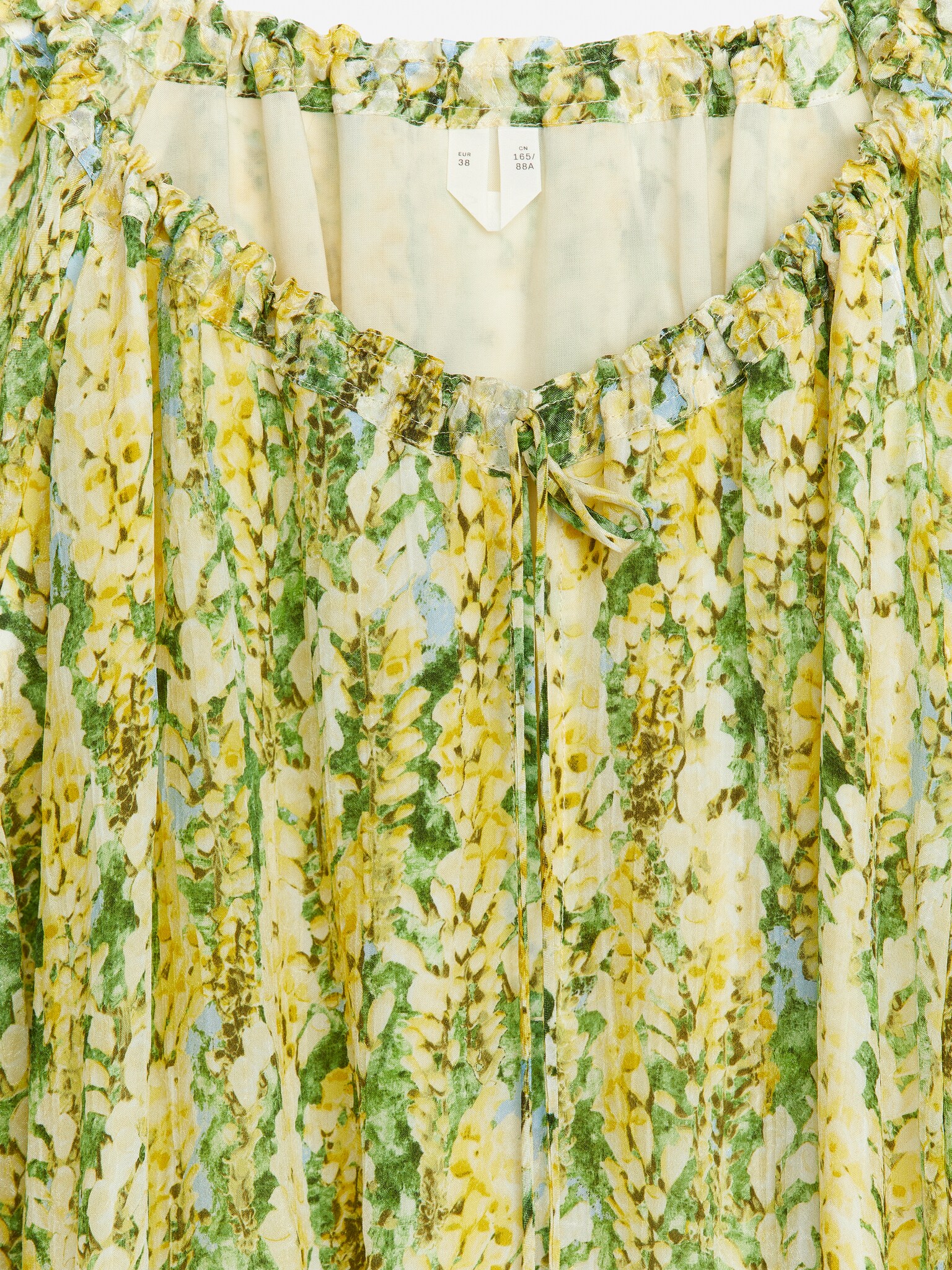 Tie-Neck Maxi Dress - Yellow/Green/Black - 2