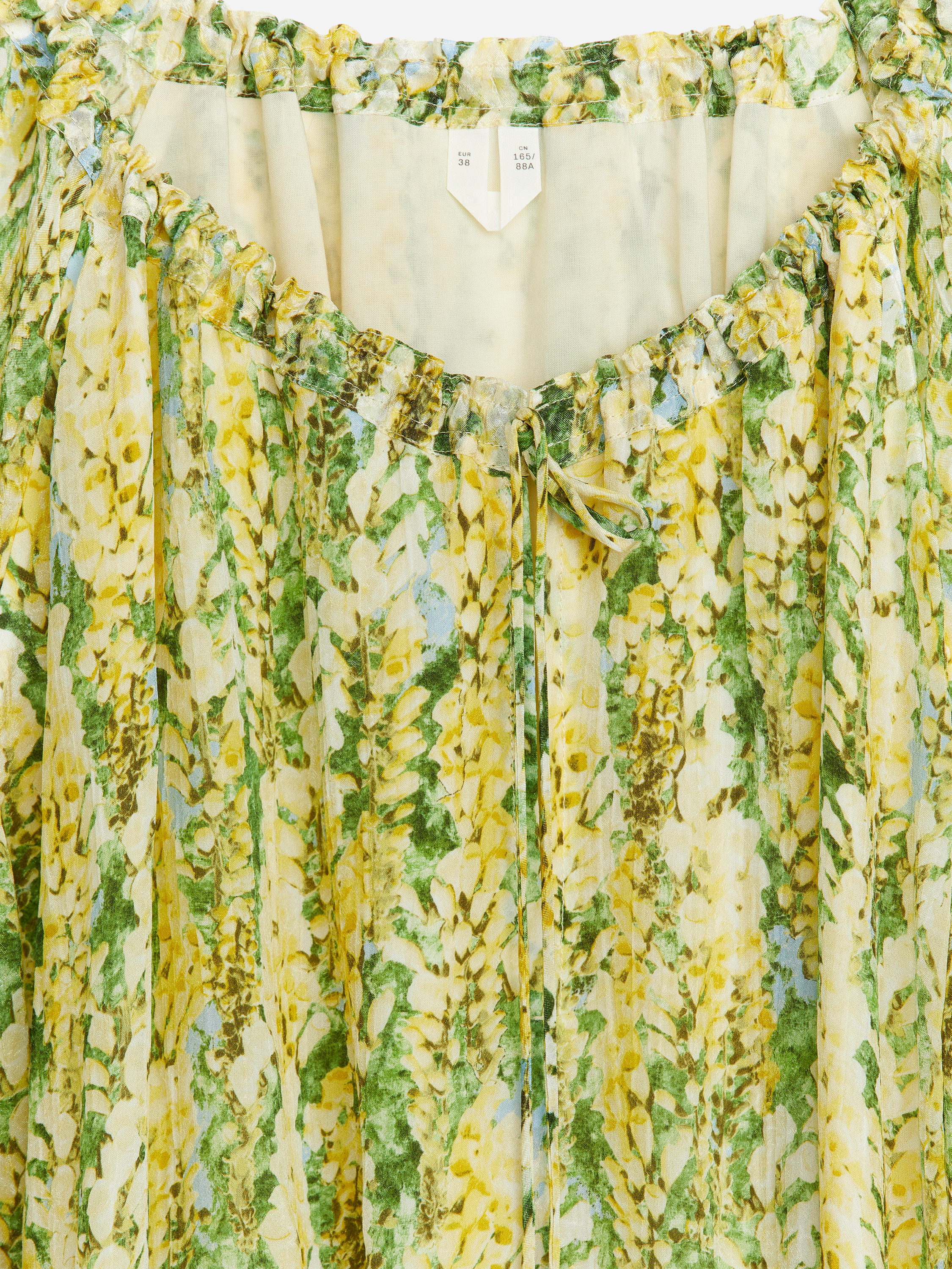 Tie-Neck Maxi Dress - Yellow/Green - Relaxed fit - Women - StillMedia/DescriptiveDetail - 2