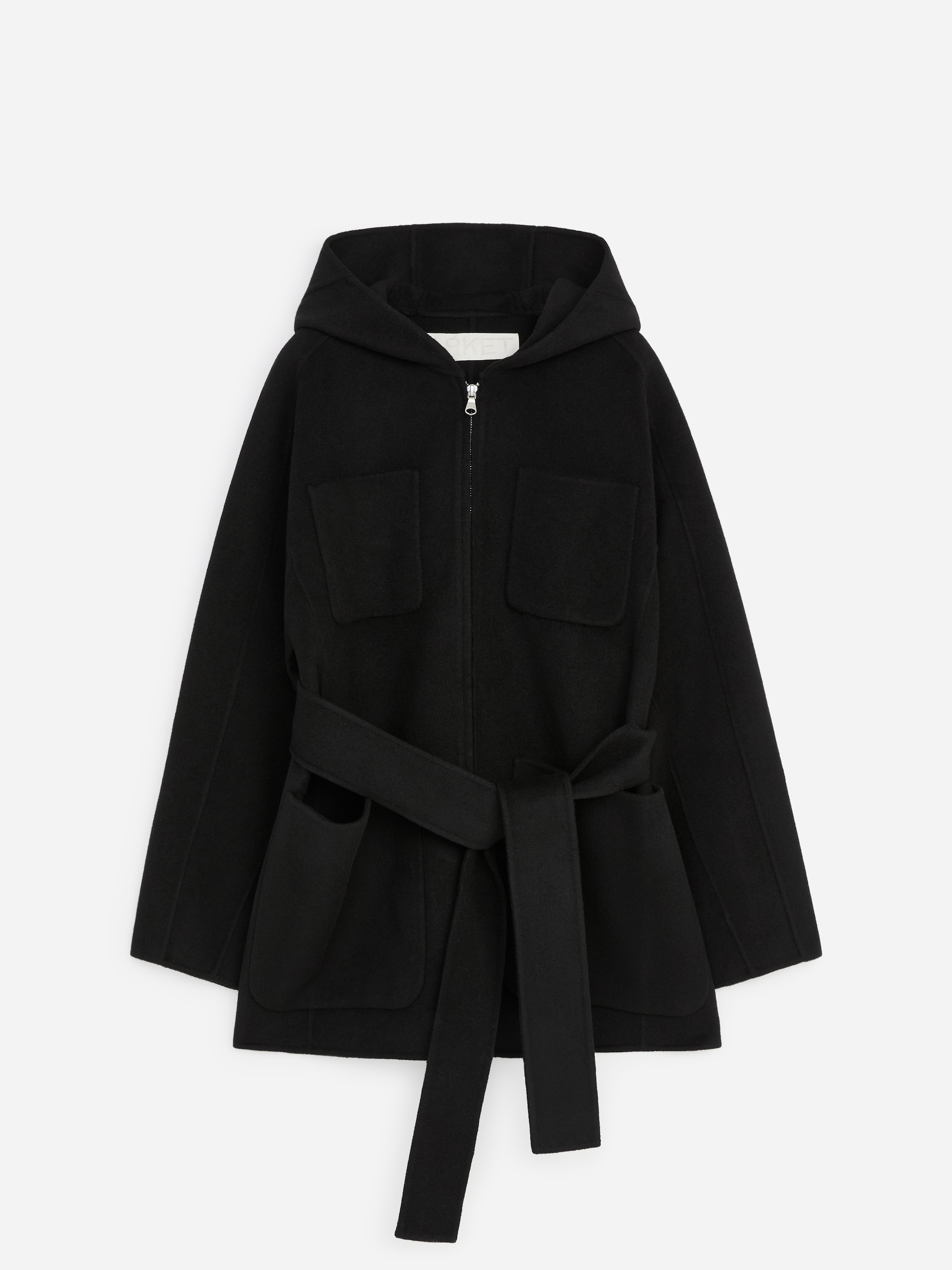 Hooded Doublé Coat - Black - Regular fit - women - StillMedia/DescriptiveStillLife - 1