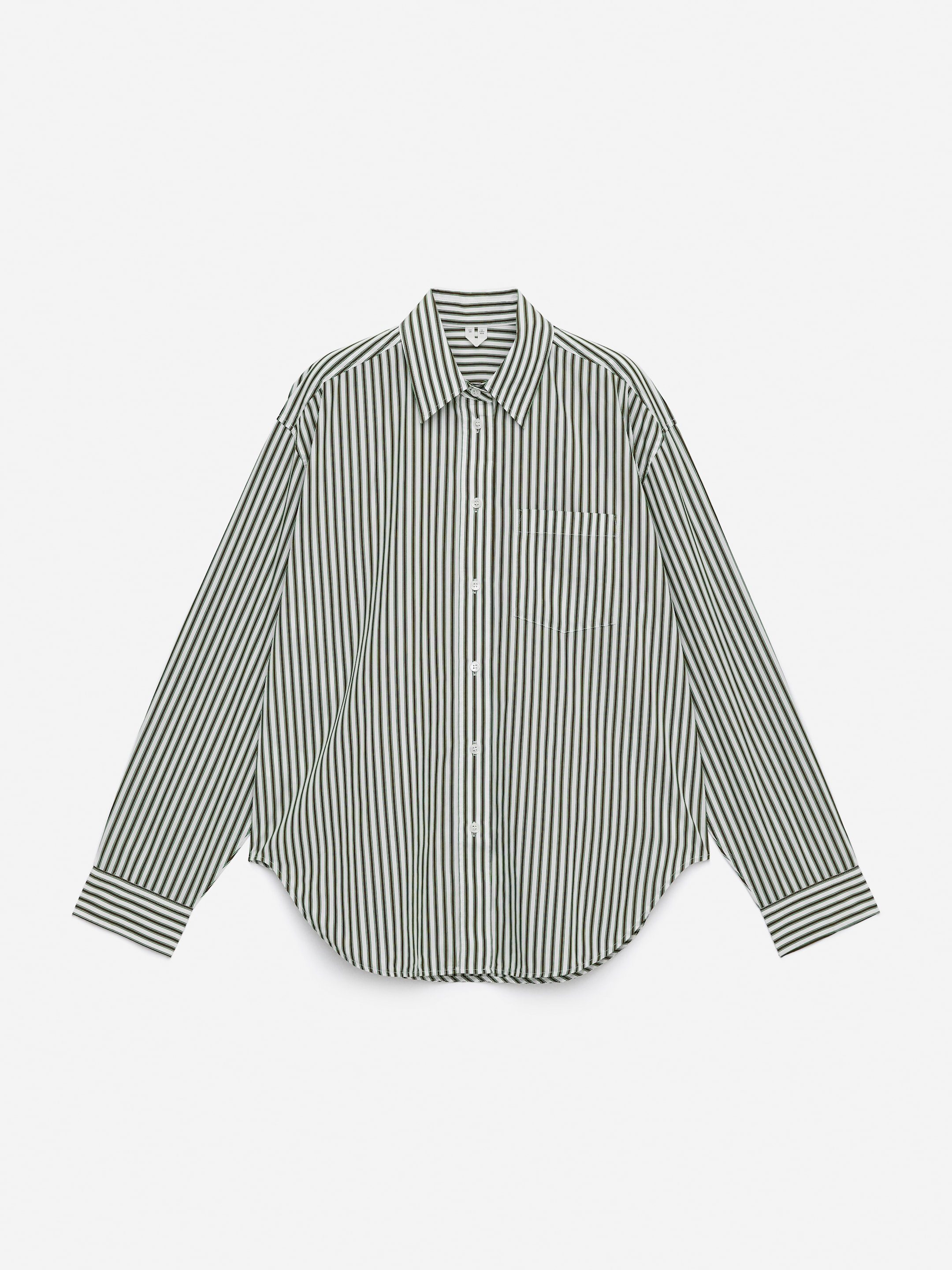 Größeres Bild anzeigen: Oversize-Hemd aus Baumwolle - Grün/Weiß - Ladies | H&M AT 5