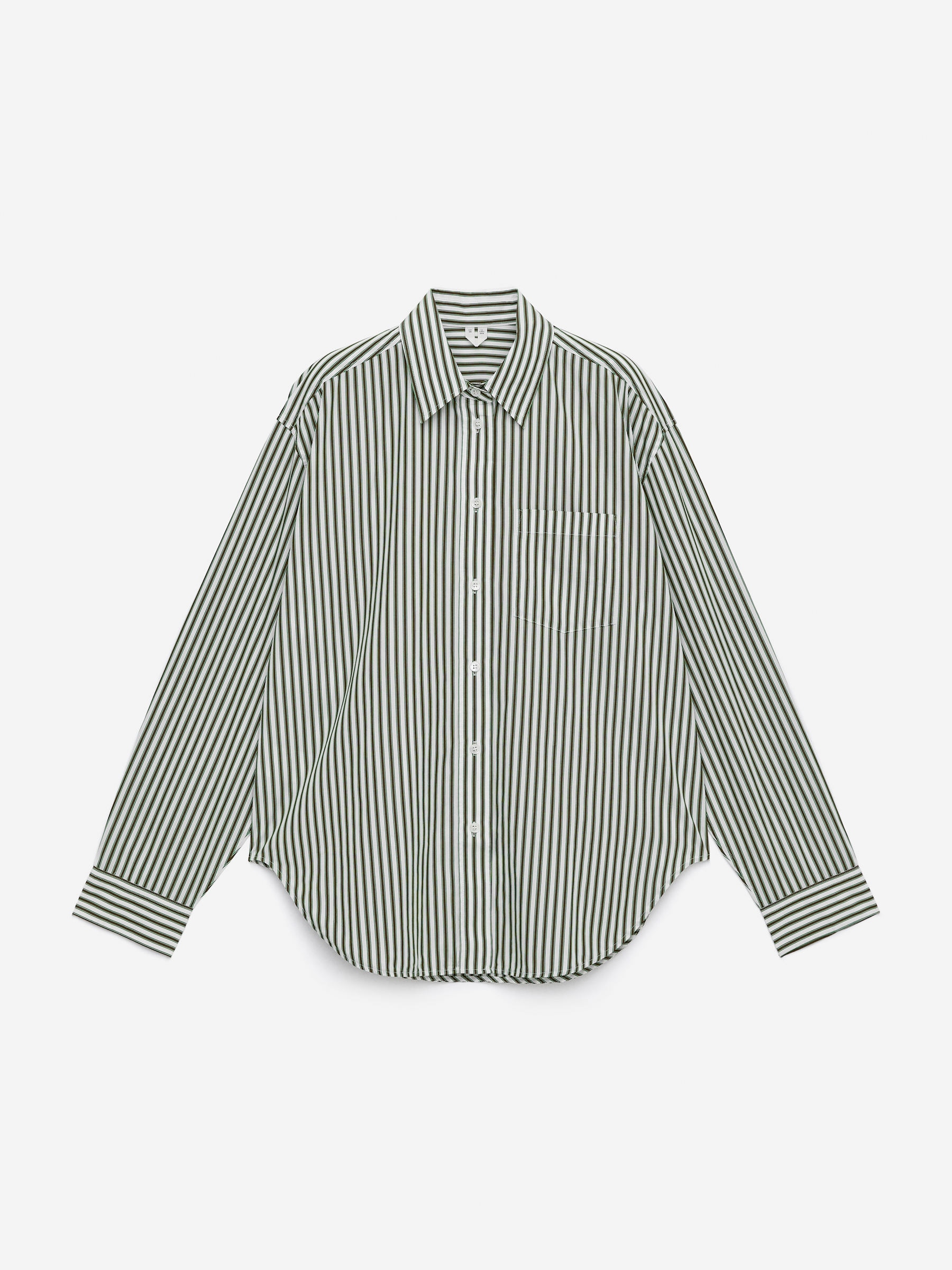 Oversized Cotton Shirt-Green-16067