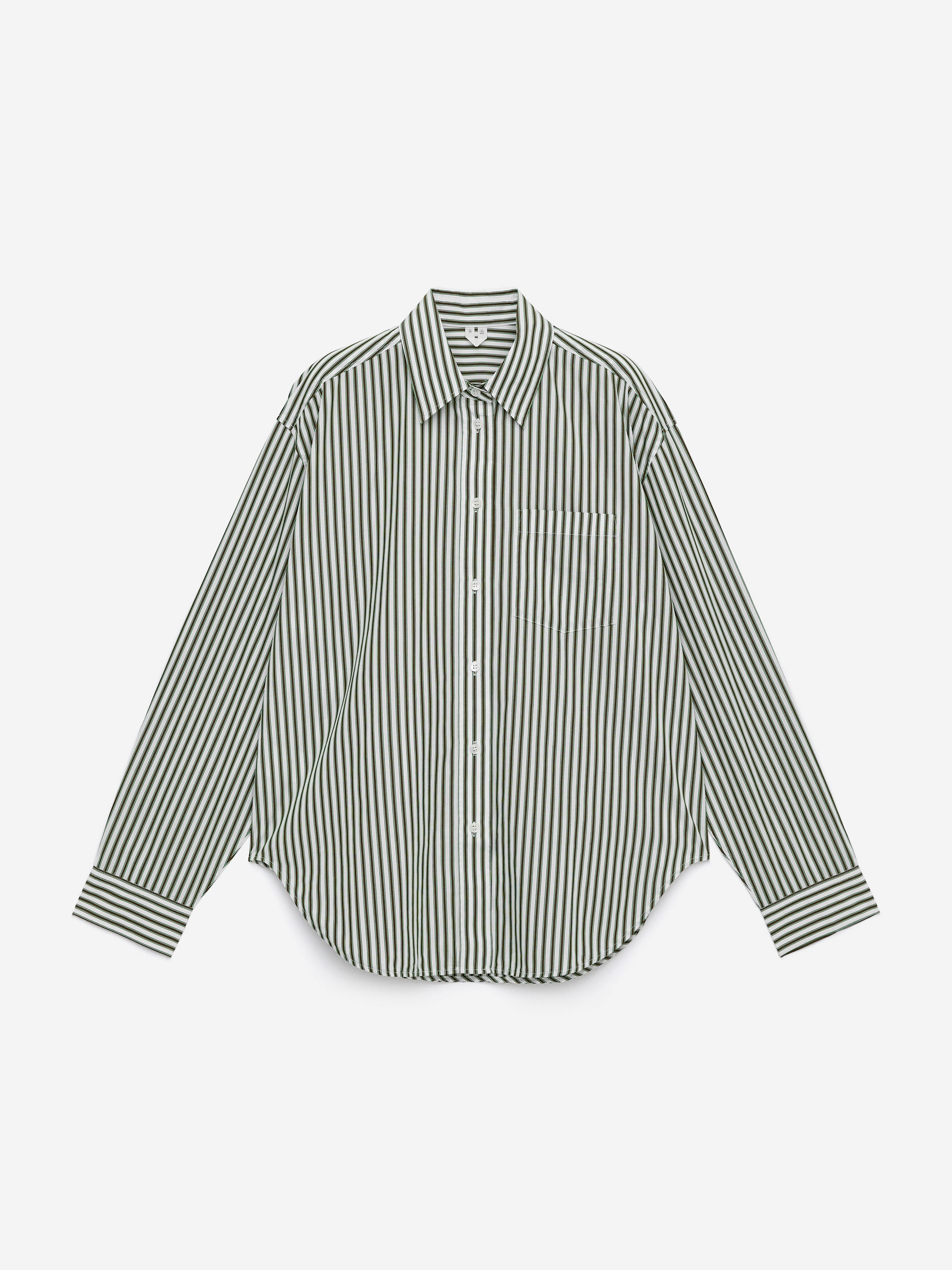 Oversized Cotton Shirt-#3C3F2E-16067