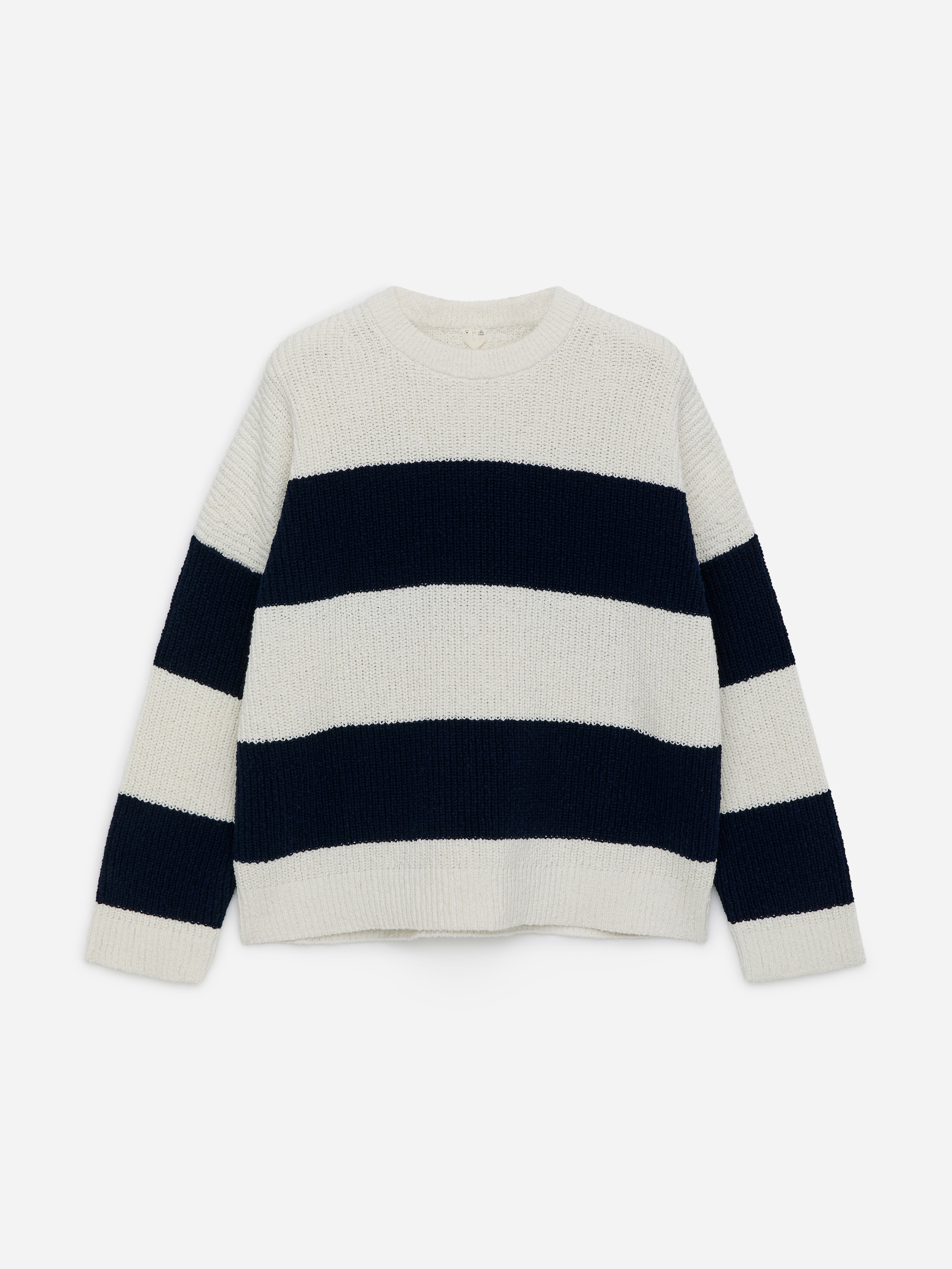 Cotton Bouclé Jumper - Off White/Dark Blue - Relaxed fit - Men - StillMedia/DescriptiveStillLife - 2