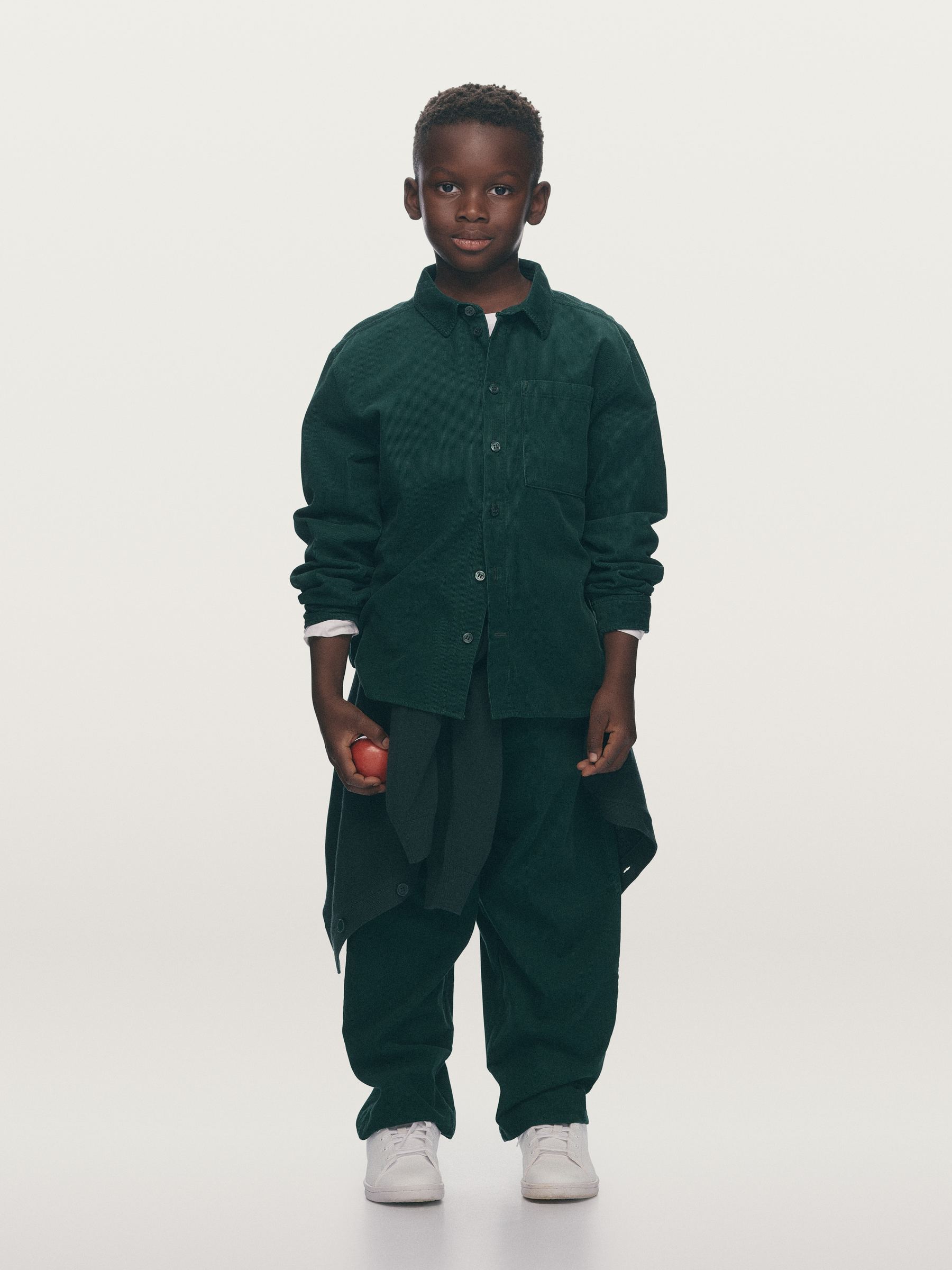 Corduroy Shirt - Dark Green - Regular fit - Children - StillMedia/Environmental - 1