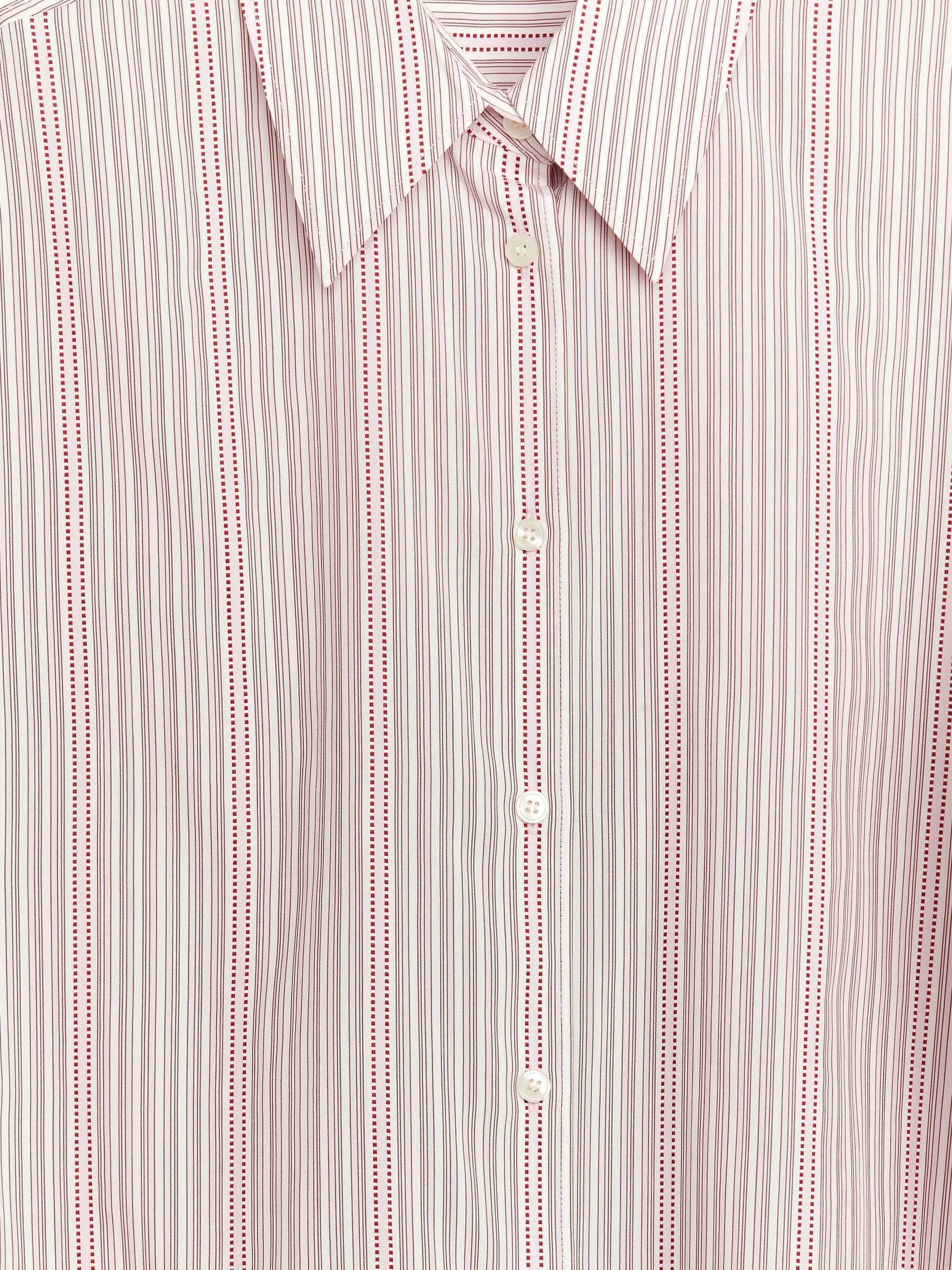 Relaxed Shirt - White/Red - Loose Fit - Women - StillMedia/DescriptiveDetail - 2