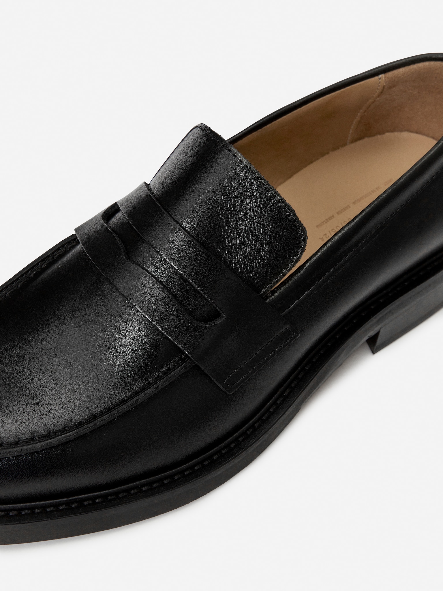 Leather Penny Loafers - Black - 4