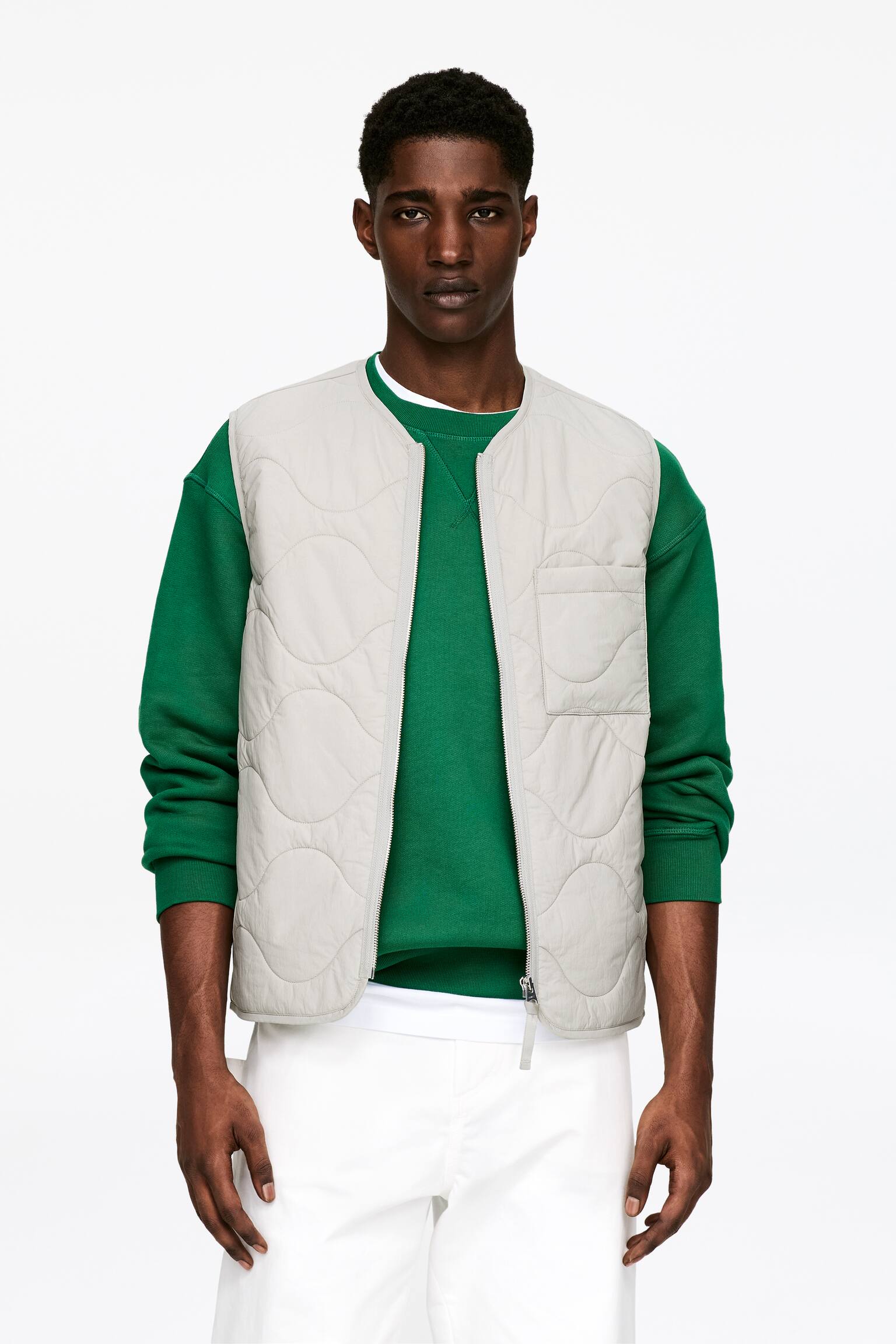 Gesteppte 2-in-1-Liner-Weste - Hellgrau/Schwarz/Grün/Dunkelblau - 6