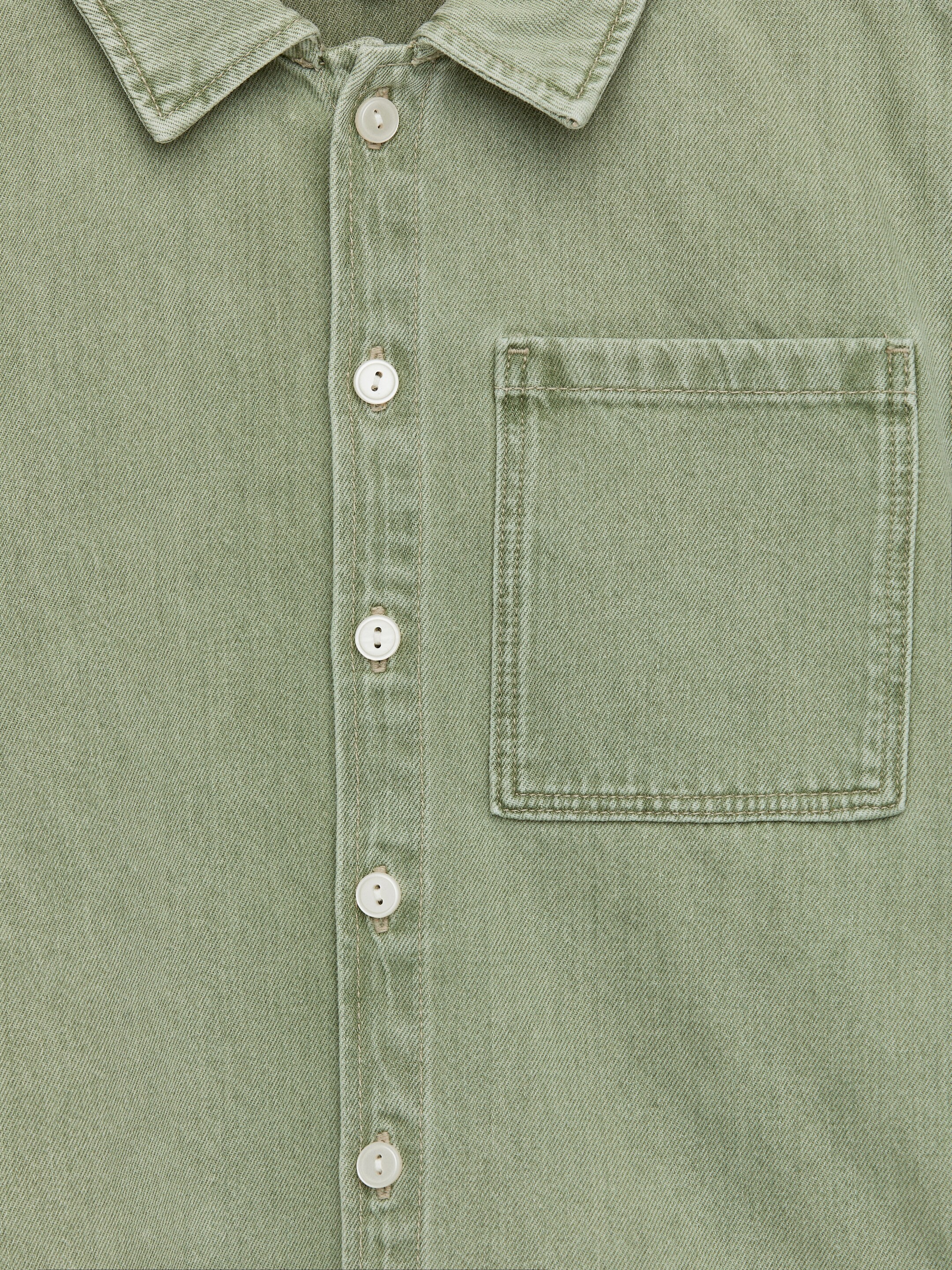 Ver imagem maior: Camisa-casaco de ganga lavada - Verde - CRIANÇA | H&M PT 3