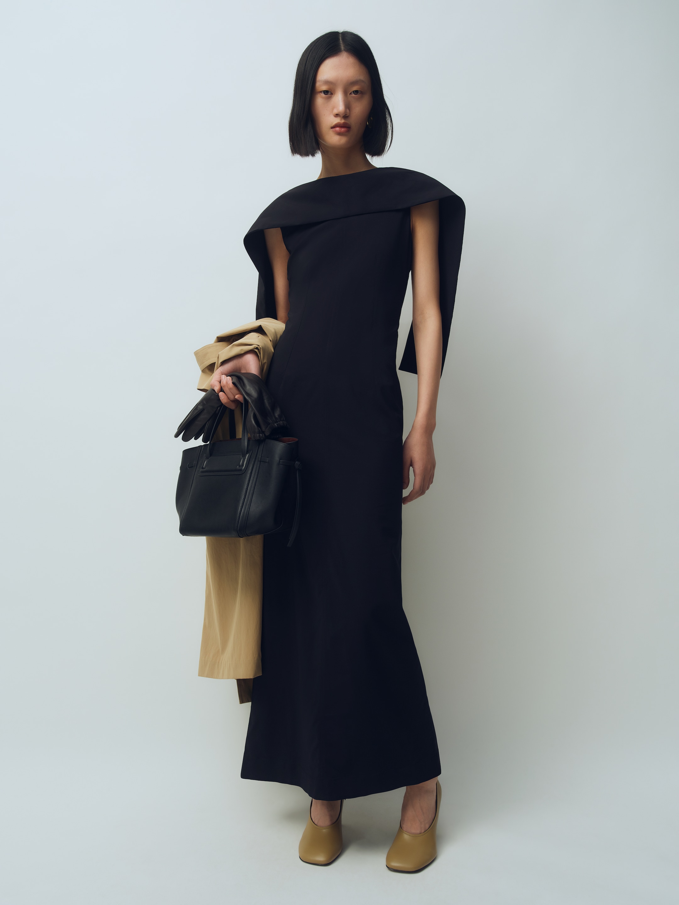 Draped Neck Dress - Black - Slim fit - women - StillMedia/Environmental - 1