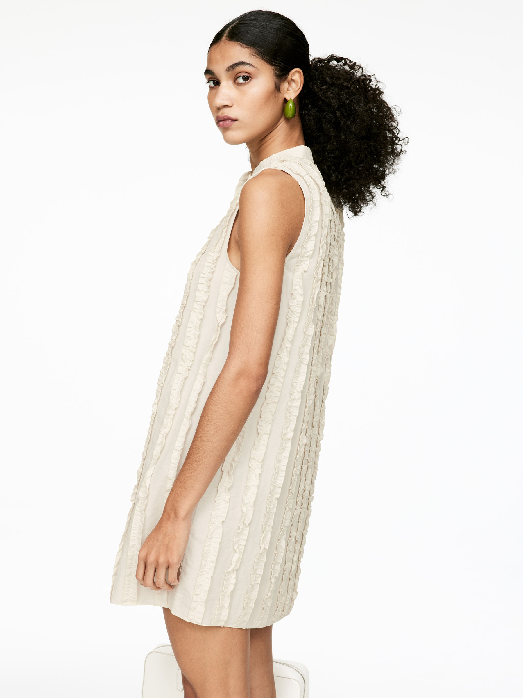 Frill Mini Dress - Off White - Regular fit - Women - StillMedia/Lookbook - 5