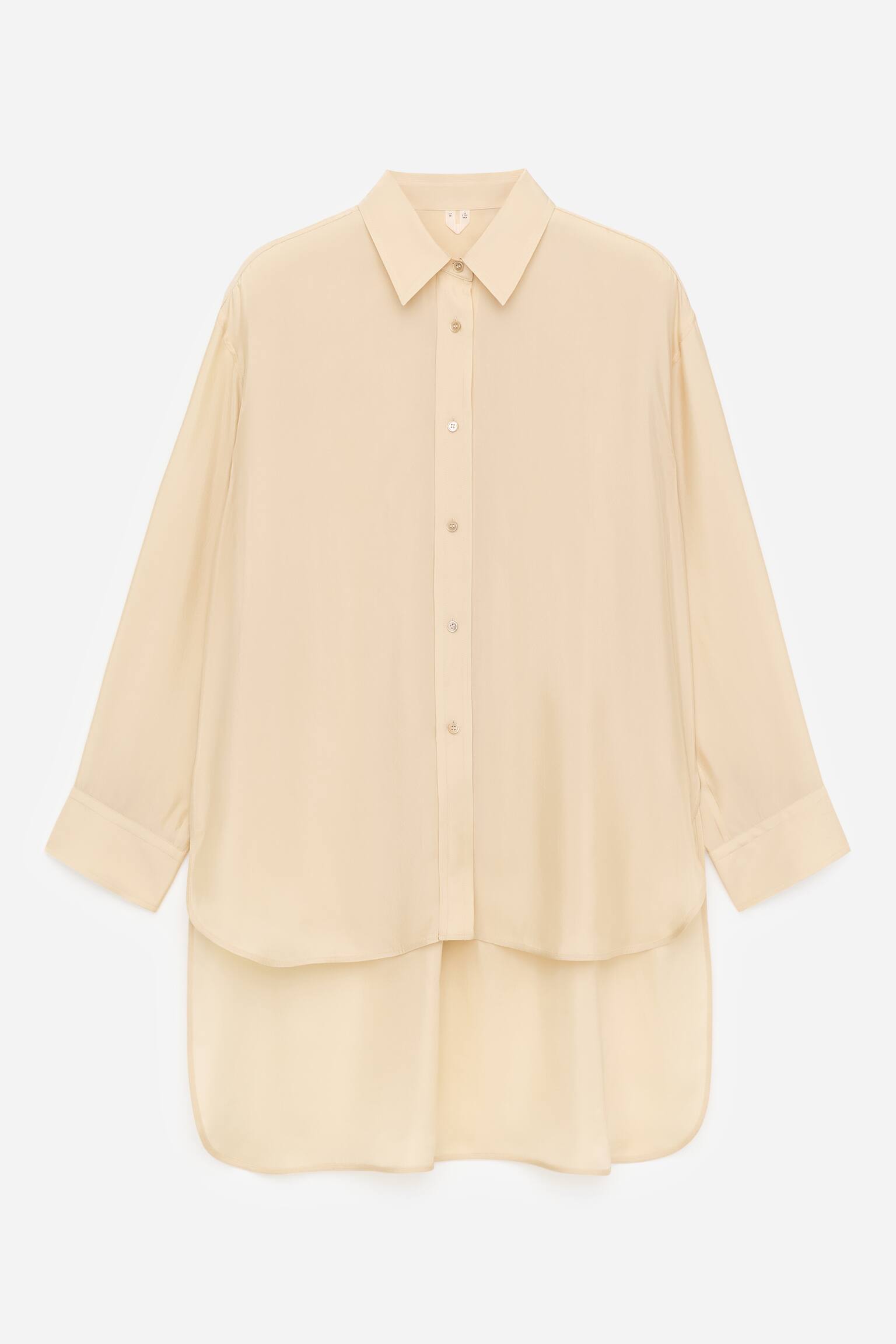 Cămașă cu poale lungi - Bej - 2