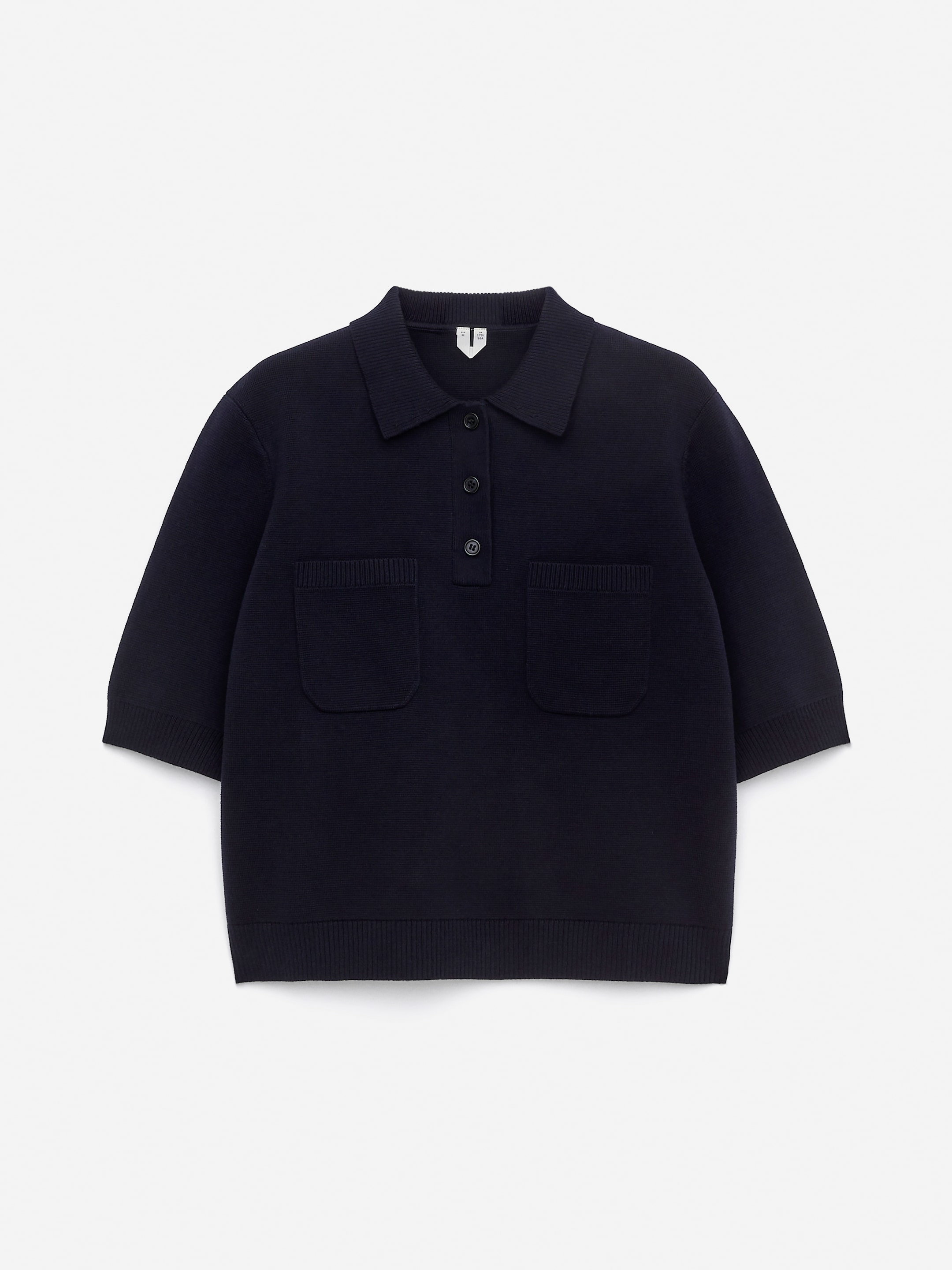 Cotton Polo Shirt - Dark Blue - Regular fit - Women - StillMedia/DescriptiveStillLife - 1