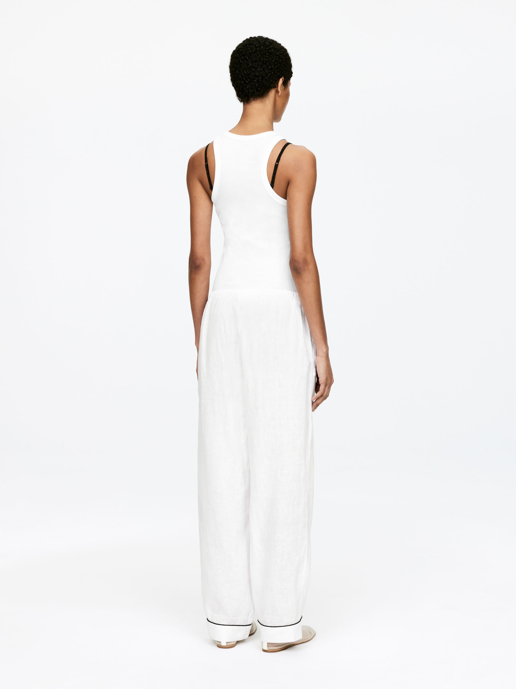 Linen Pyjama Trousers - White - Regular fit - Women - StillMedia/Lookbook - 4