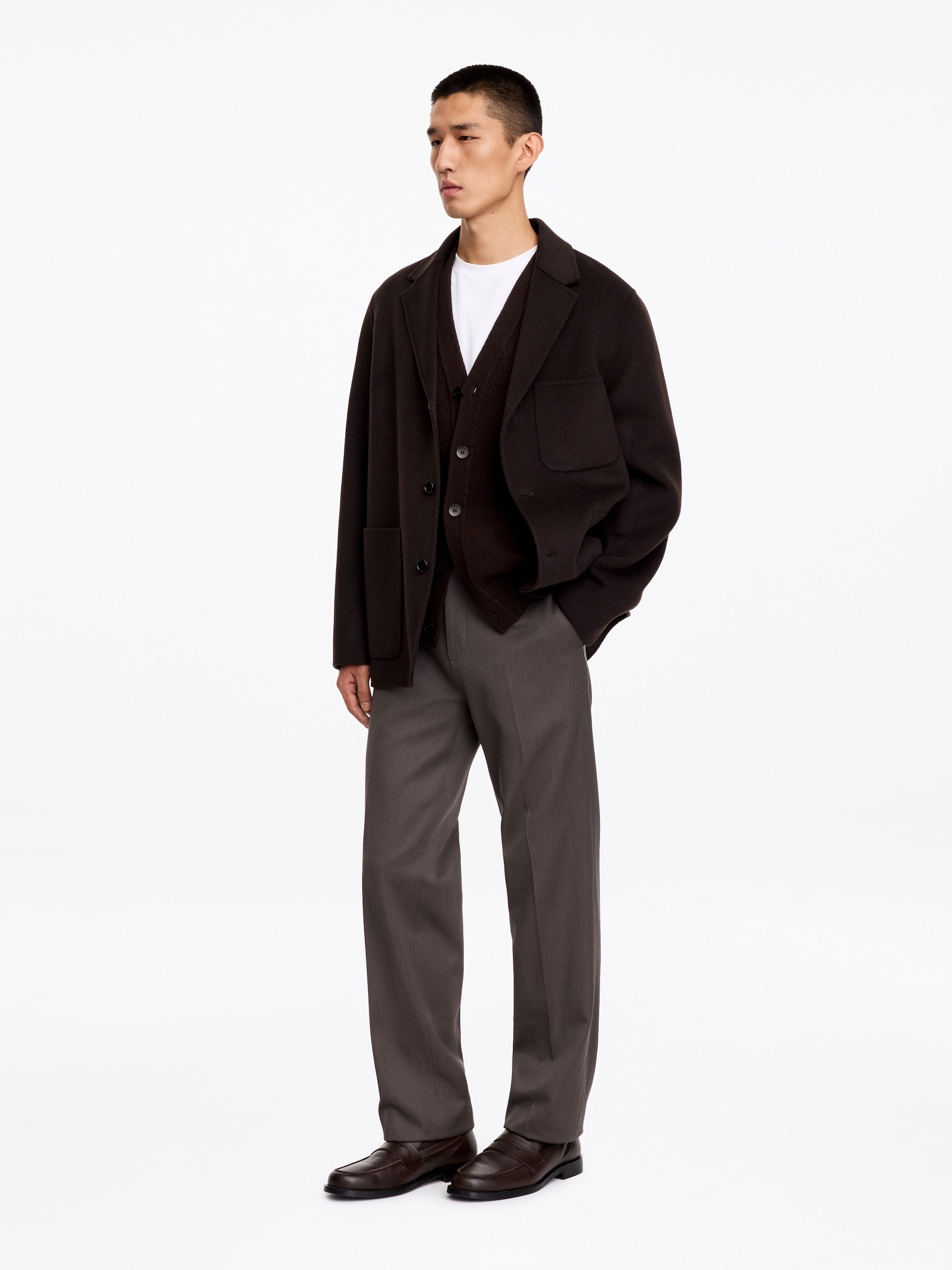 Pantalones de lana-algodón - Topo oscuro - Corte estándar - men - StillMedia/Lookbook - 4
