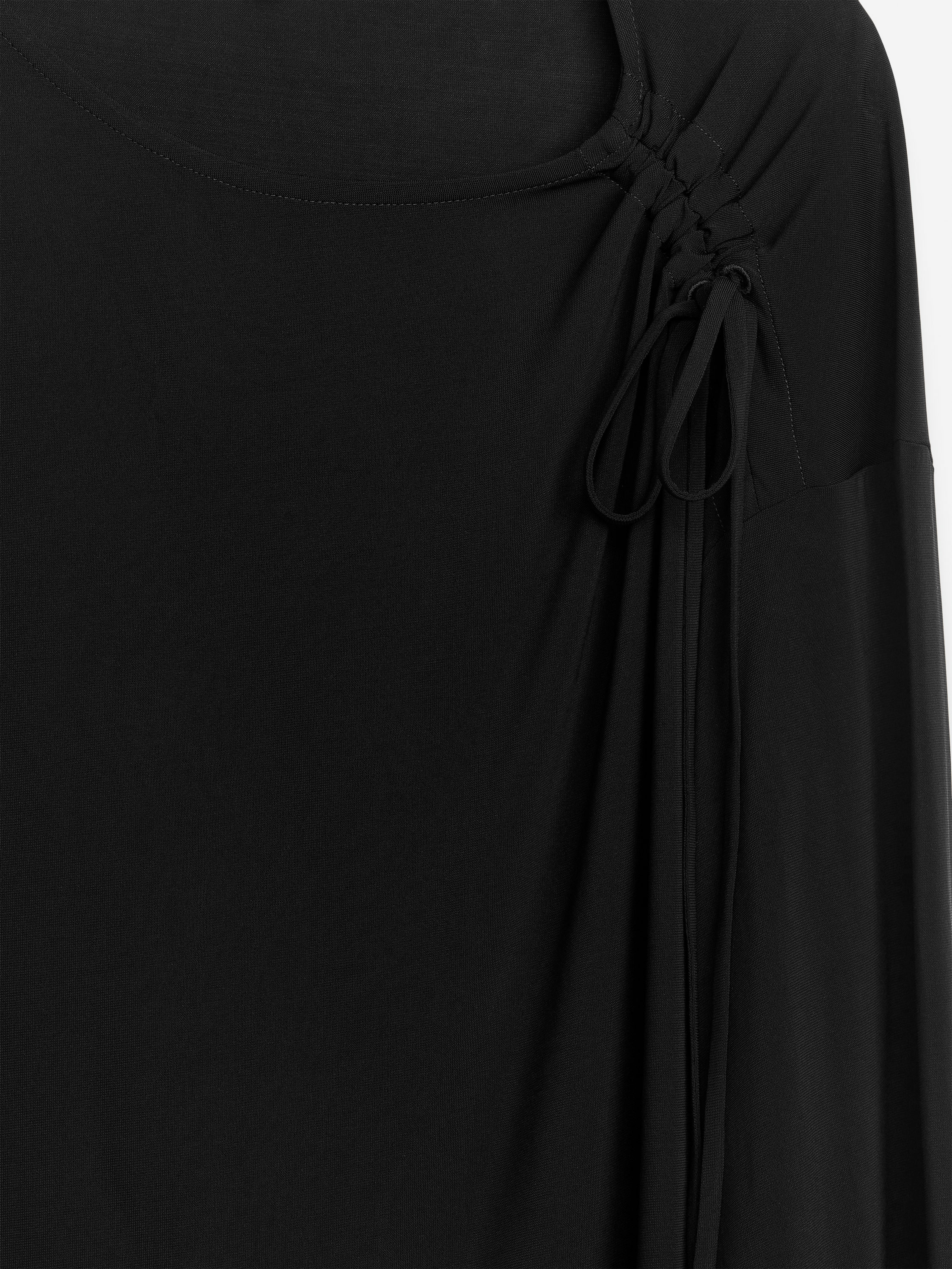Asymmetrical Jersey Top - Black - Regular fit - Women - StillMedia/DescriptiveDetail - 2