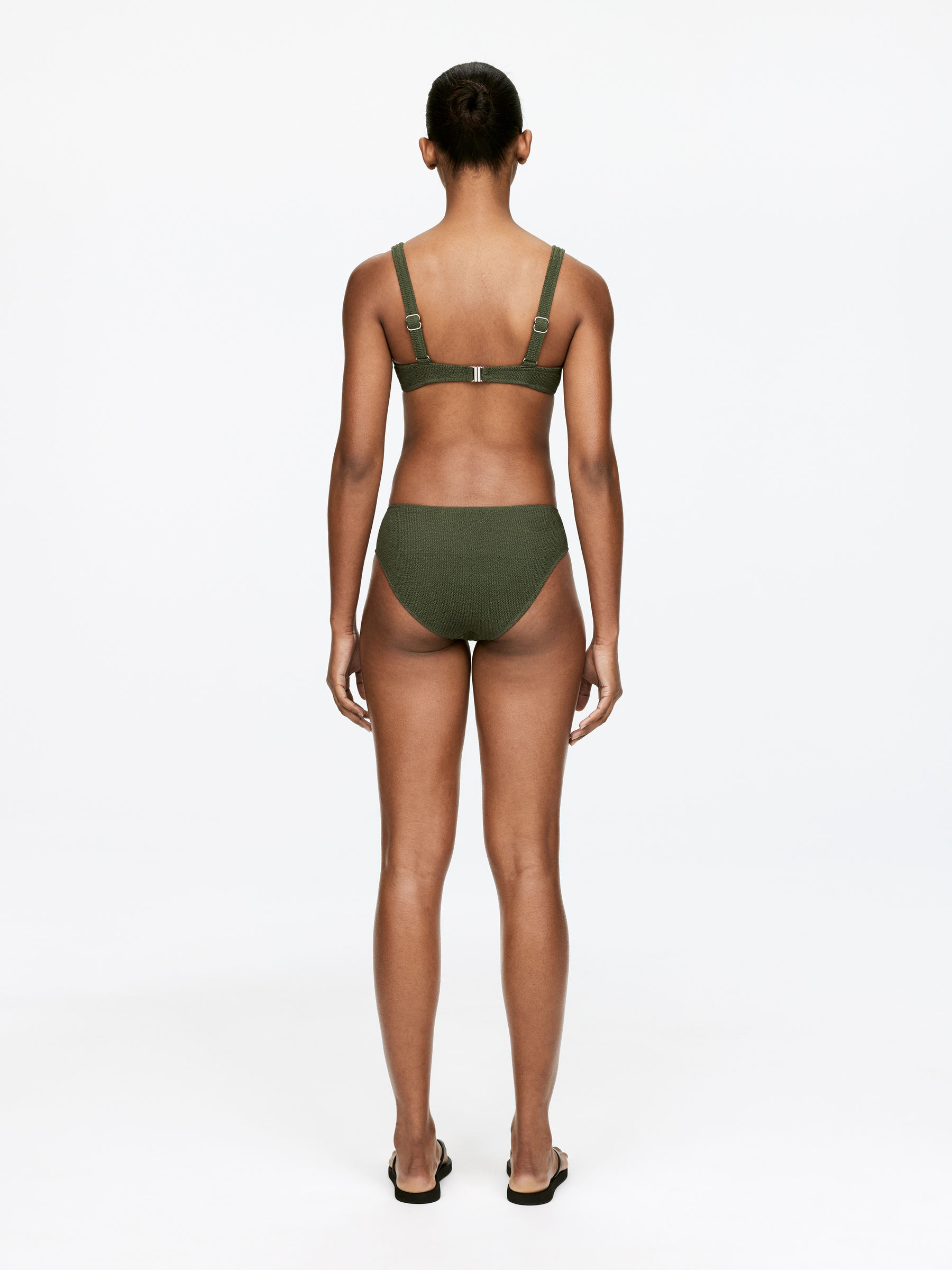Mid Waist Crinkle Bikini Bottom - Dark Green - Regular fit - Women - StillMedia/Lookbook - 6
