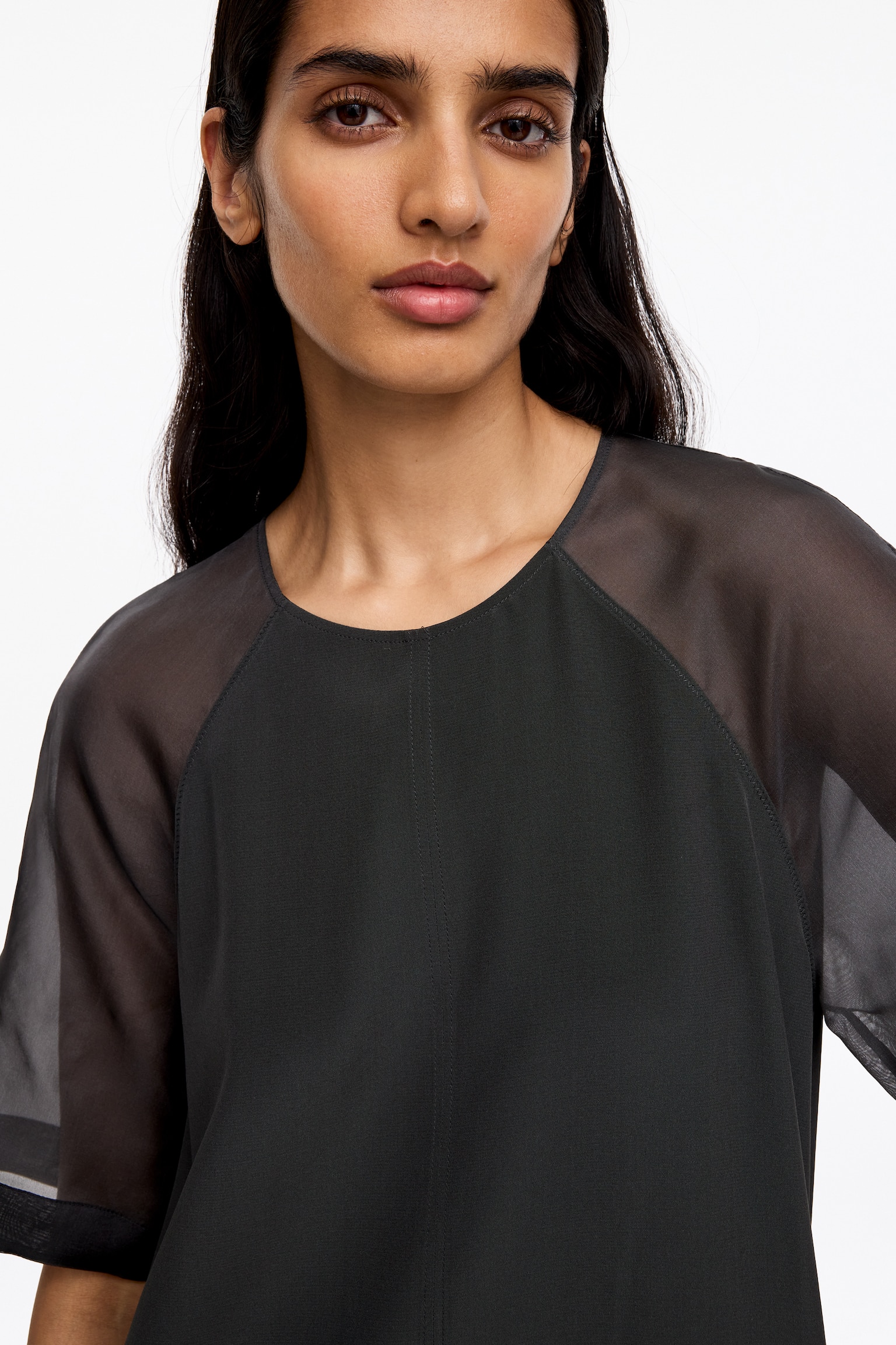 T-Shirt-Kleid aus Seide-Dunkelgrau - 5