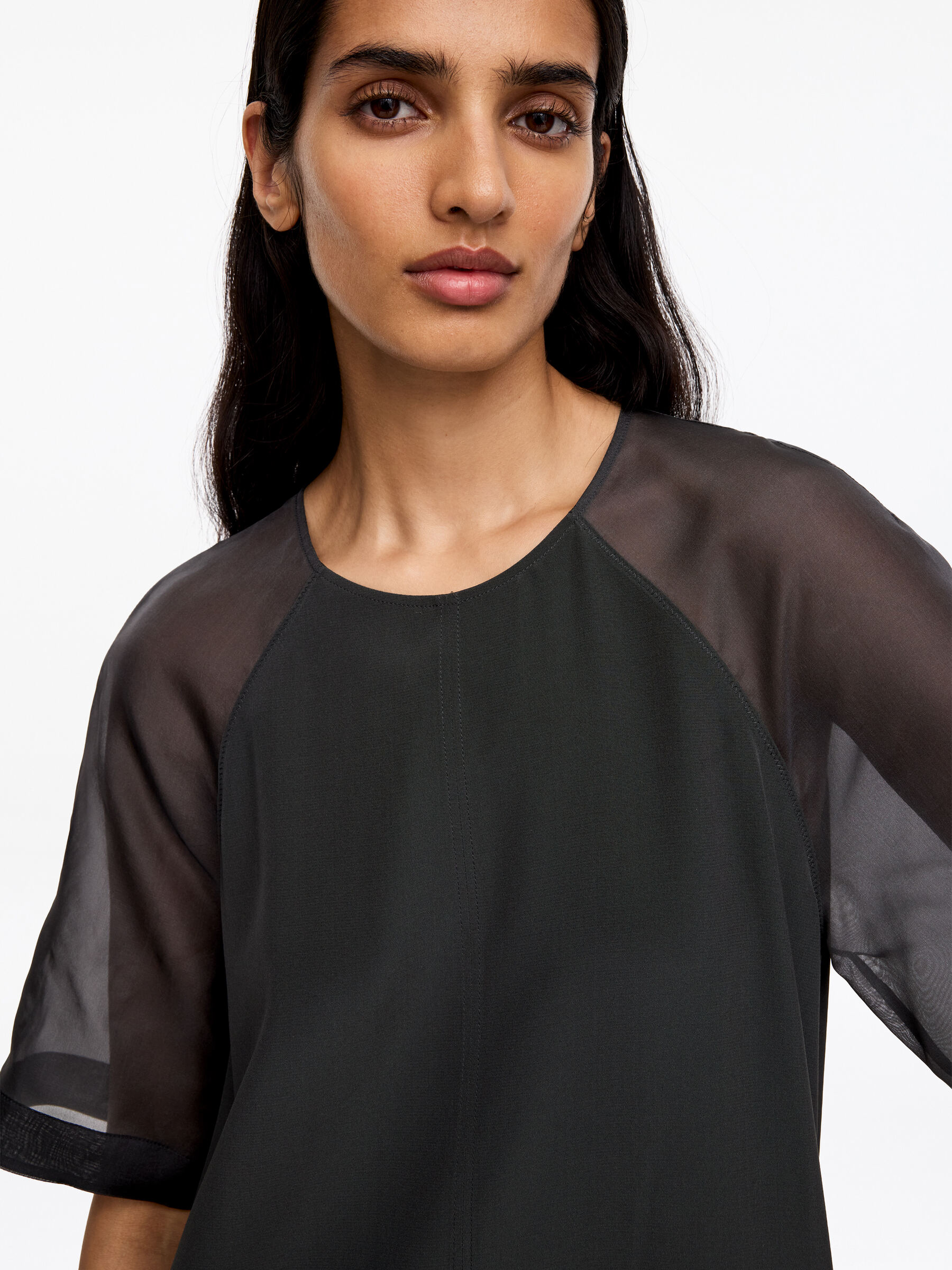 Silk T-Shirt Dress - Dark Grey - Regular fit - Women - StillMedia/Lookbook - 5