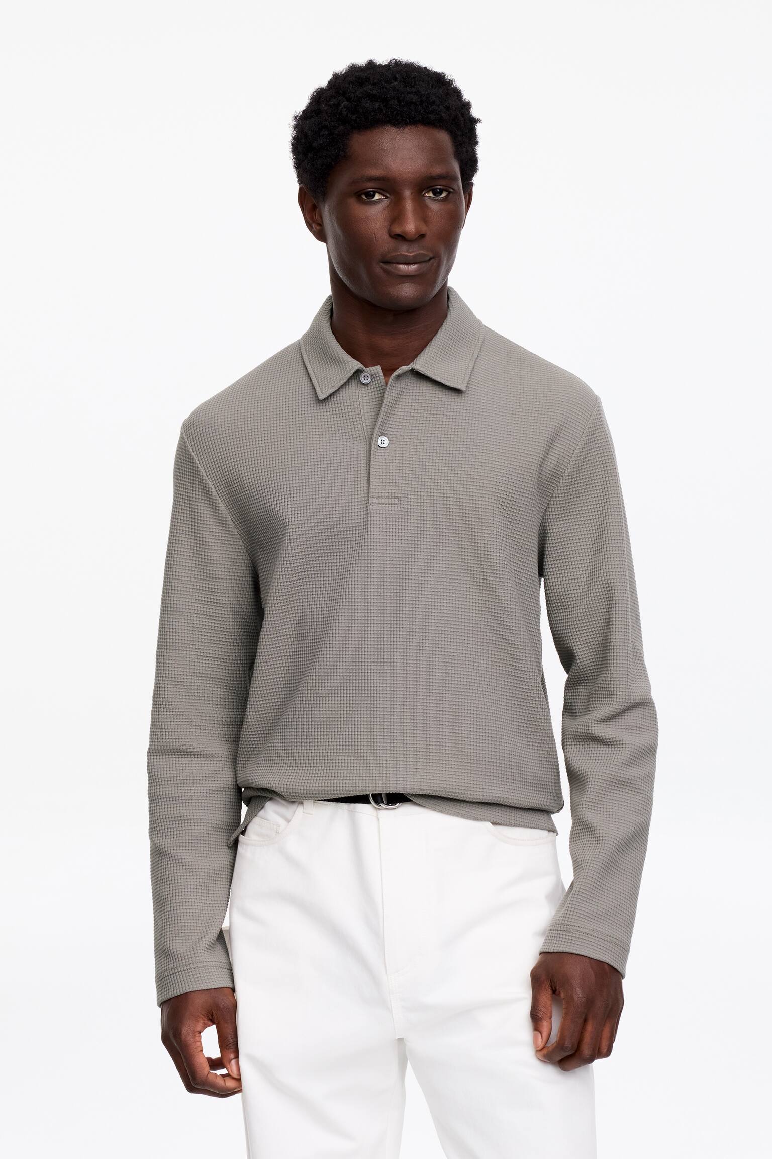 Polo a nido d'ape - Talpa/Blu scuro - 1