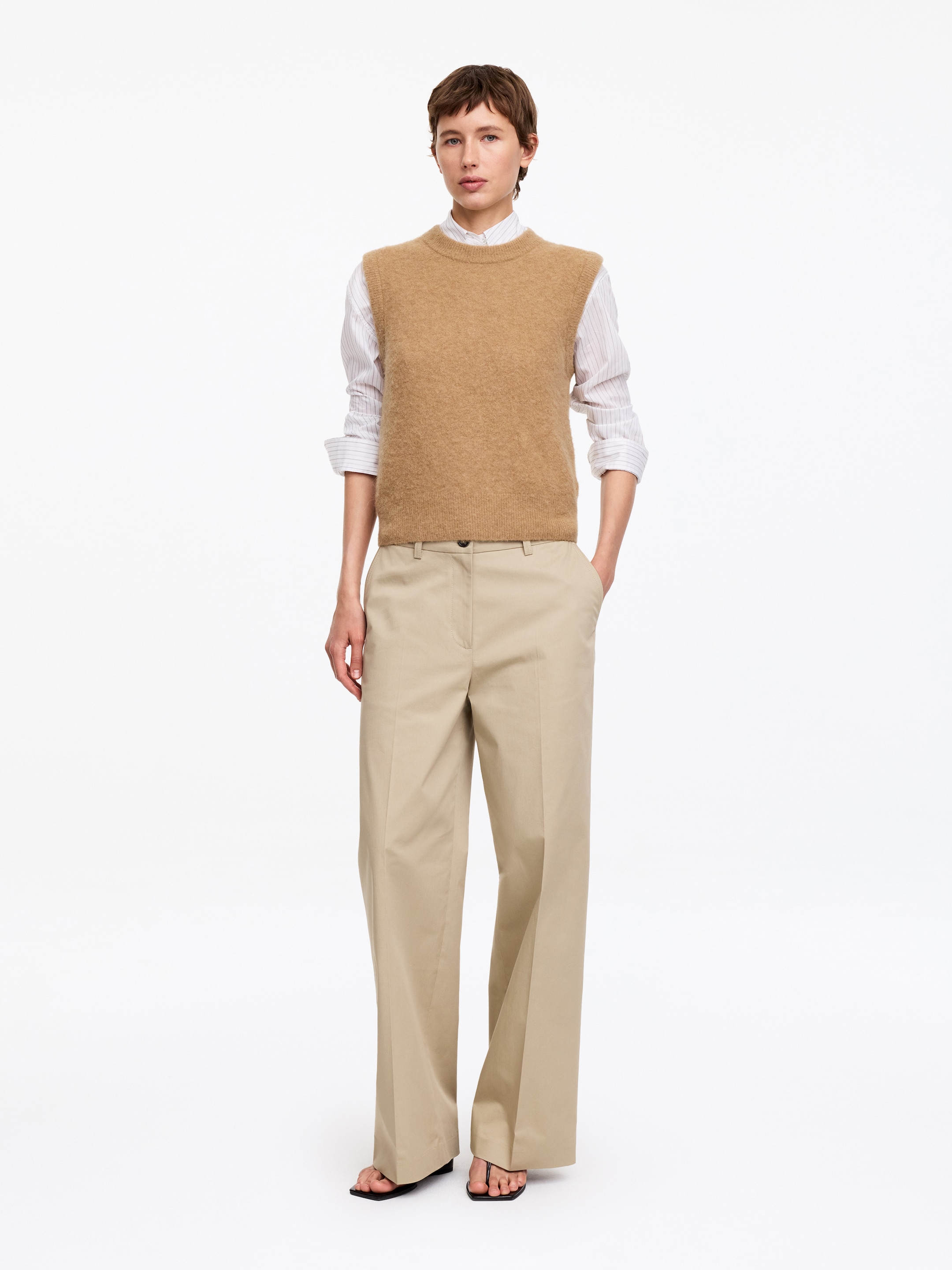 Chaleco de mezcla de lana y alpaca - Beige oscuro - Corte estándar - women - StillMedia/Lookbook - 2