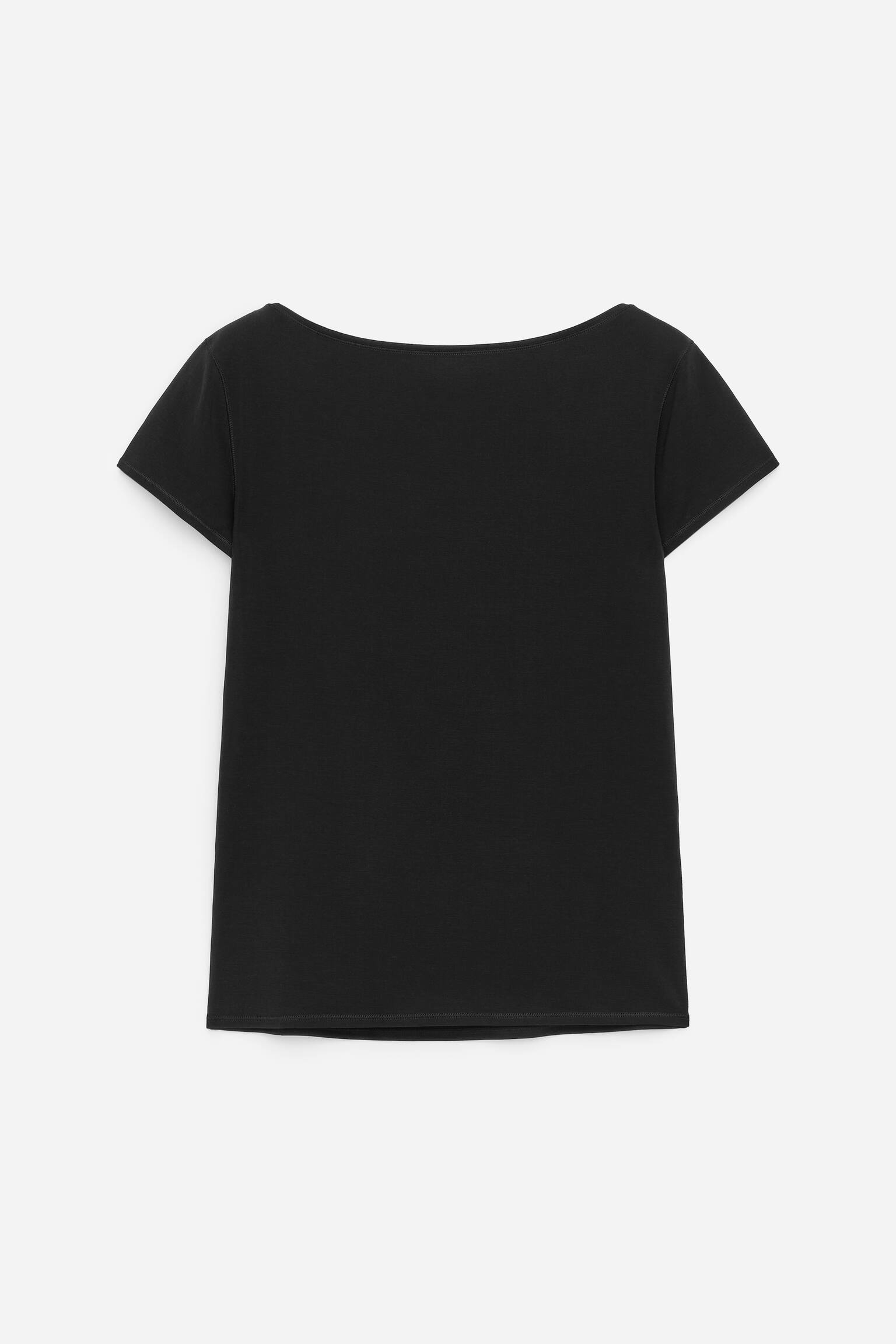 T-shirt à col bateau - Noir/Marron foncé/Blanc cassé - 2