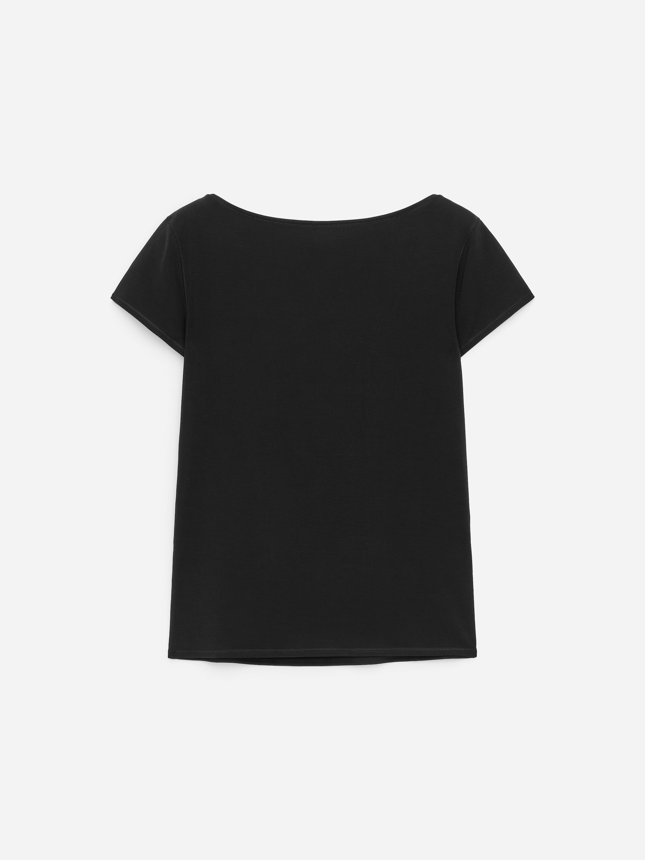 Boat-Neck Stretch T-Shirt - Black - Slim fit - Women - StillMedia/DescriptiveStillLife - 1