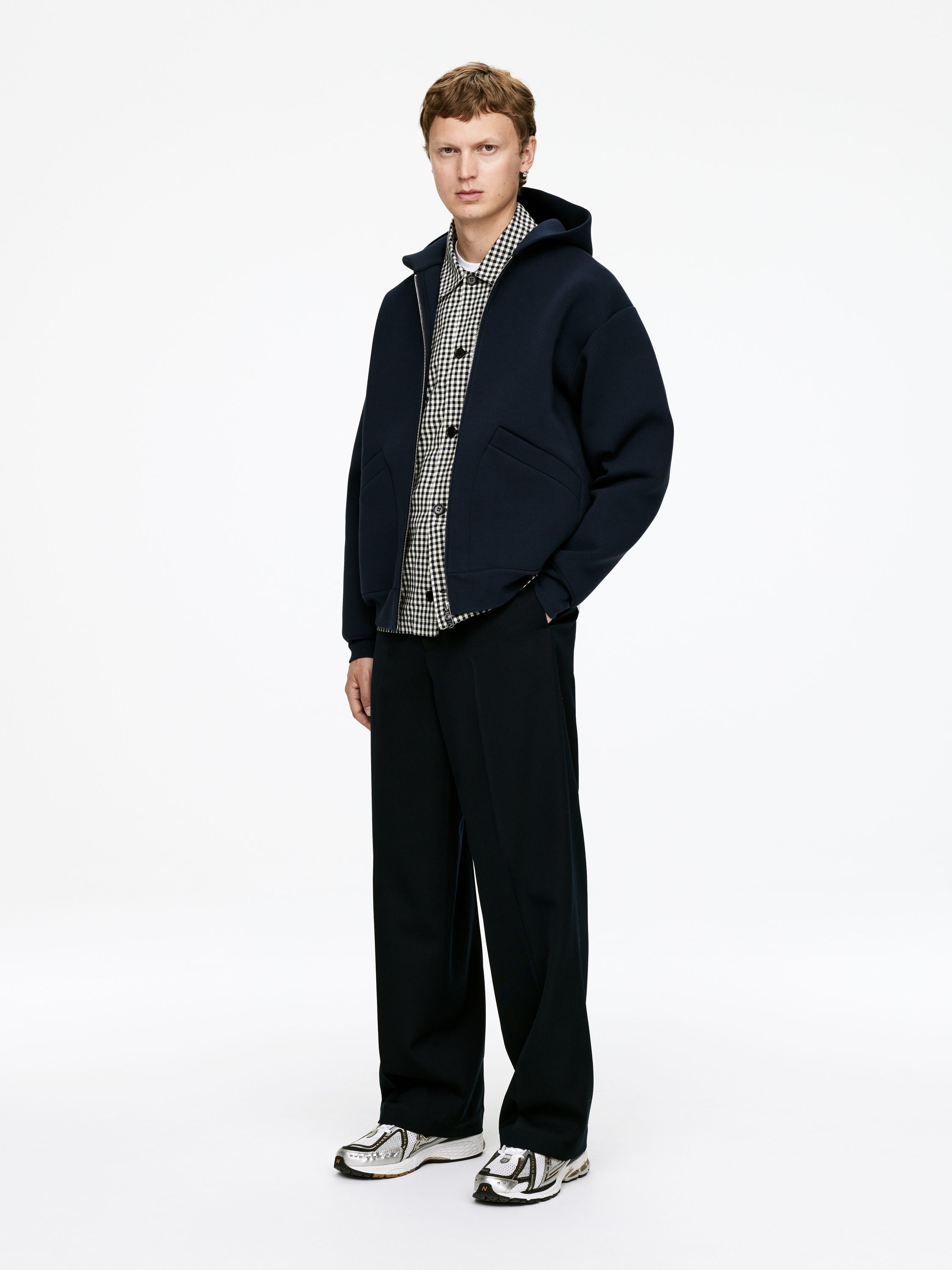 Scuba Zip Hoodie - Dark Blue - Relaxed fit - Men - StillMedia/Lookbook - 3