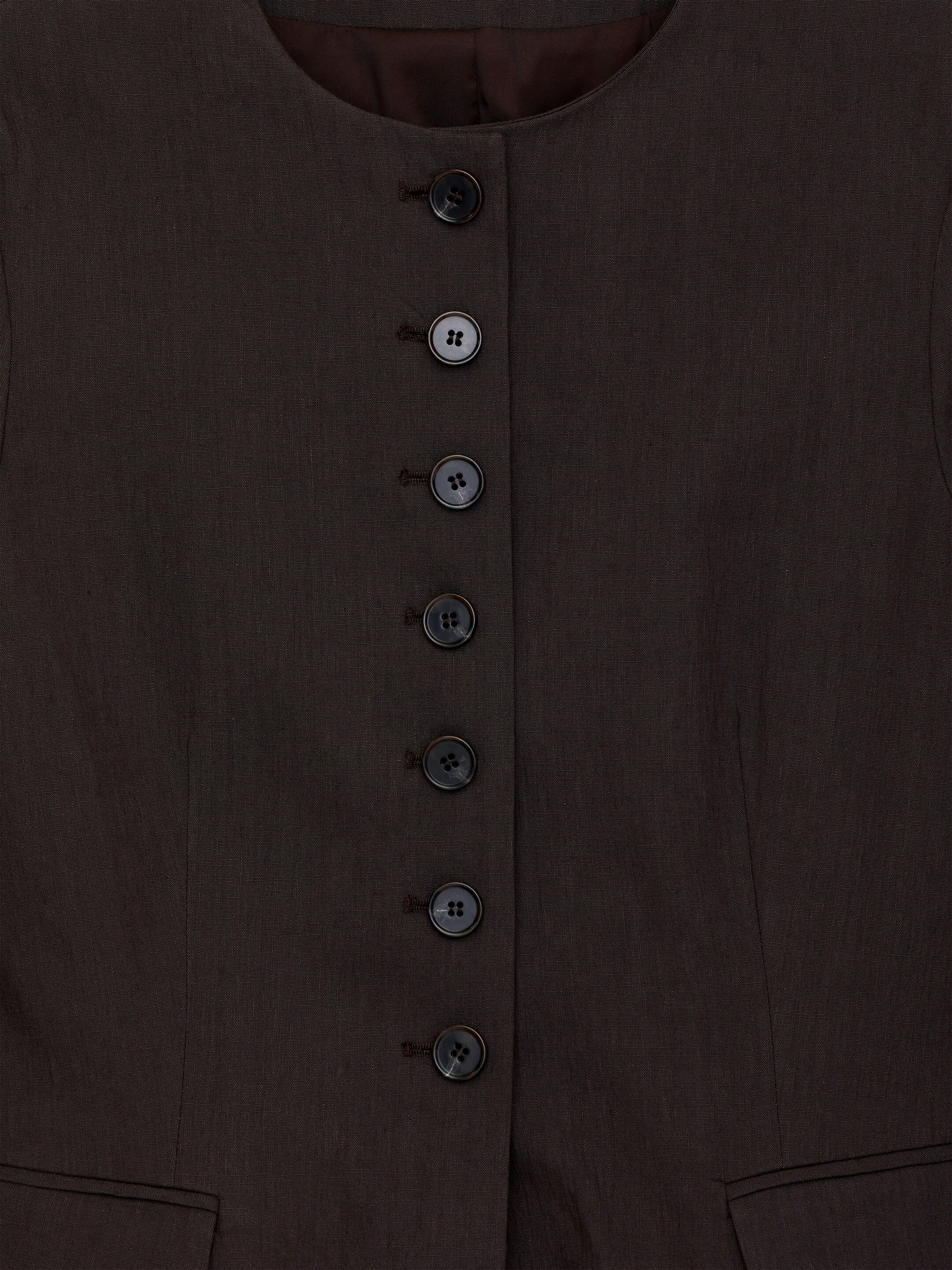 Visualizza immagine più grande: Blazer in misto lino - Marrone scuro - DONNA | H&M IT 6
