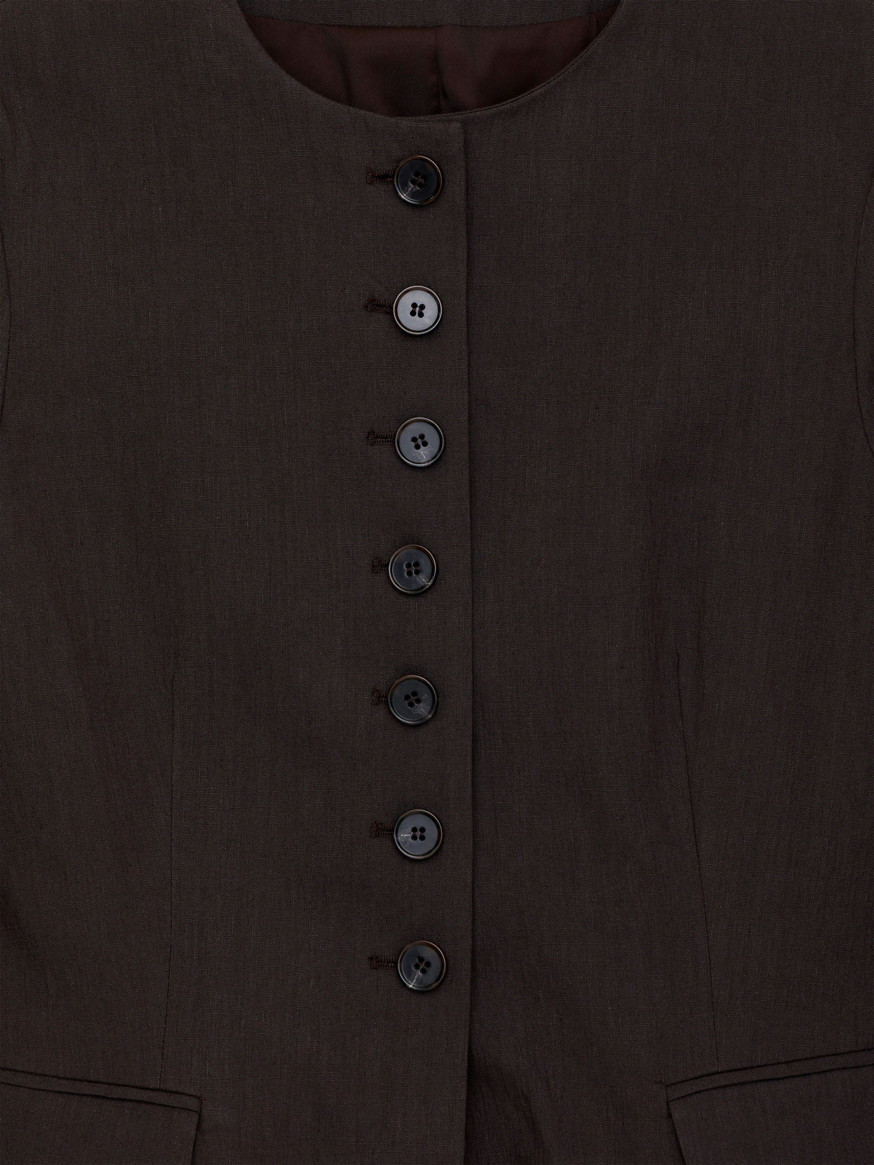 Blazer en lin mélangé - Marron foncé - Slim fit - Femme - StillMedia/DescriptiveDetail - 2