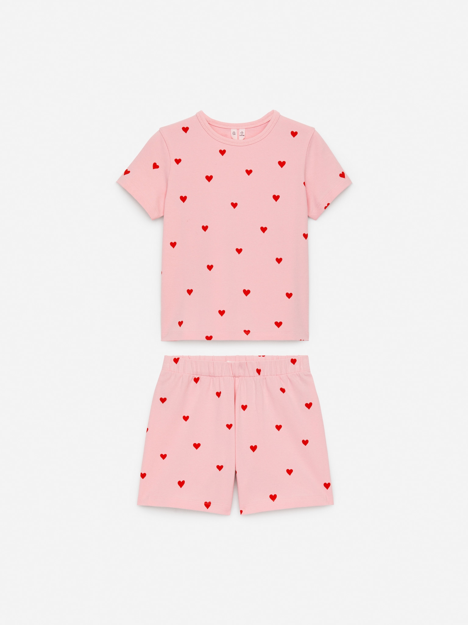 Zweiteiliger kurzer Pyjama aus Jersey - Rosa/rote Herzen/Hellblau/Blau/Weiß/Grün/Streifen/Weiß/Rosa/Punkte in Blau/Flieder/Lila