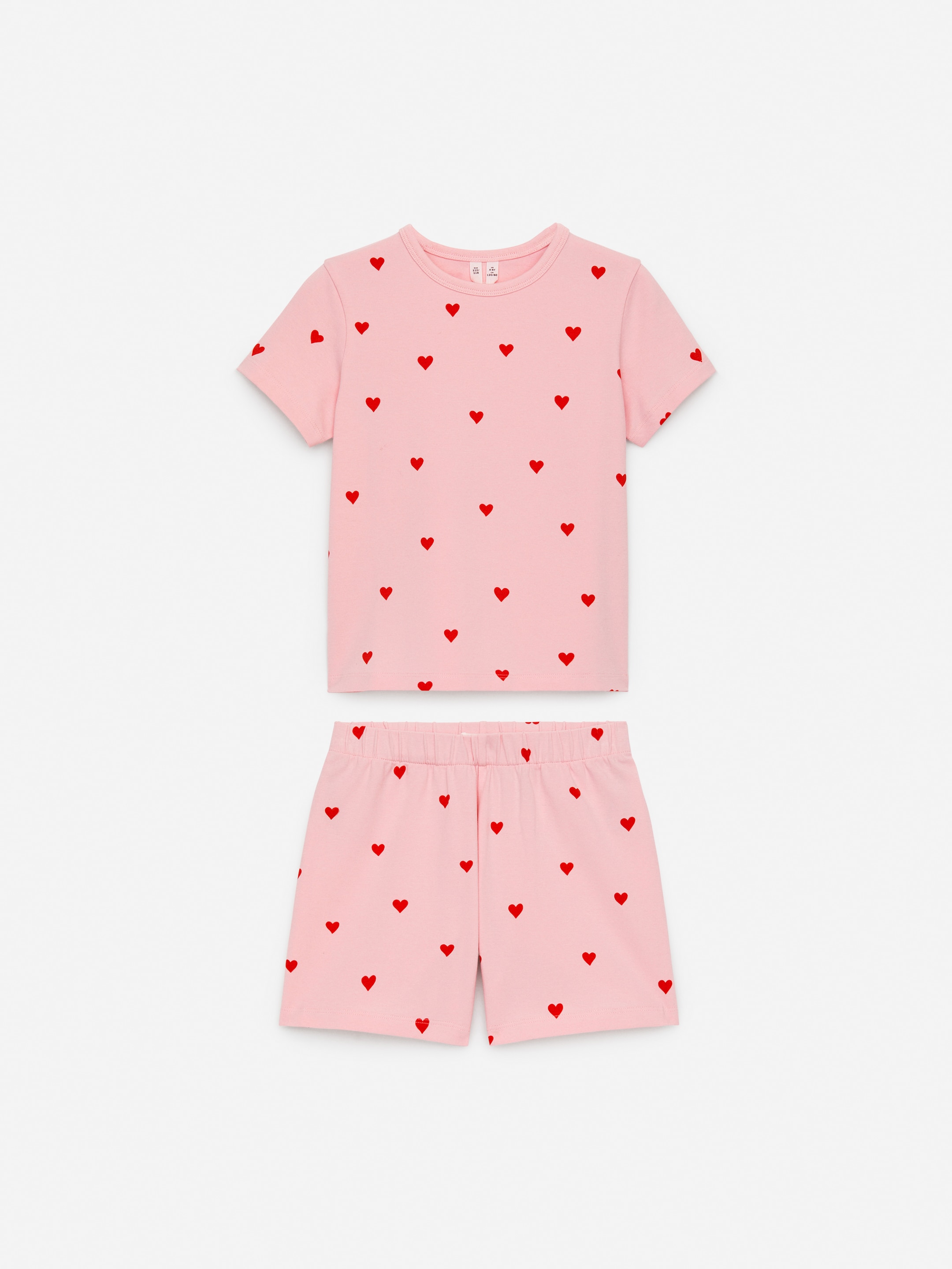 Größeres Bild anzeigen: Zweiteiliger kurzer Pyjama aus Jersey - Rosa/rote Herzen - Kids | H&M AT 1