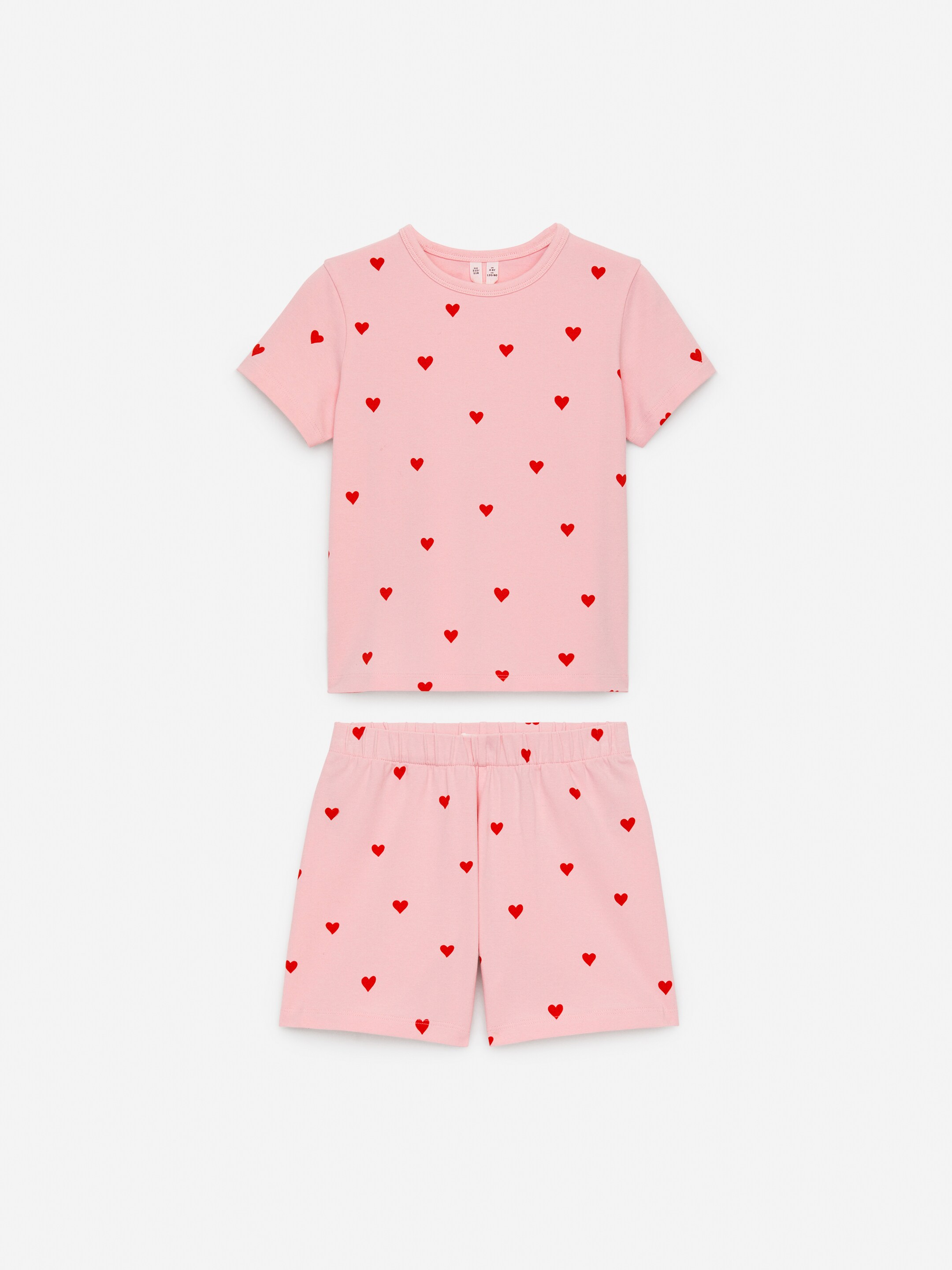 Short Jersey Pyjama Set - Pink/Red Hearts - Children - StillMedia/DescriptiveStillLife - 3