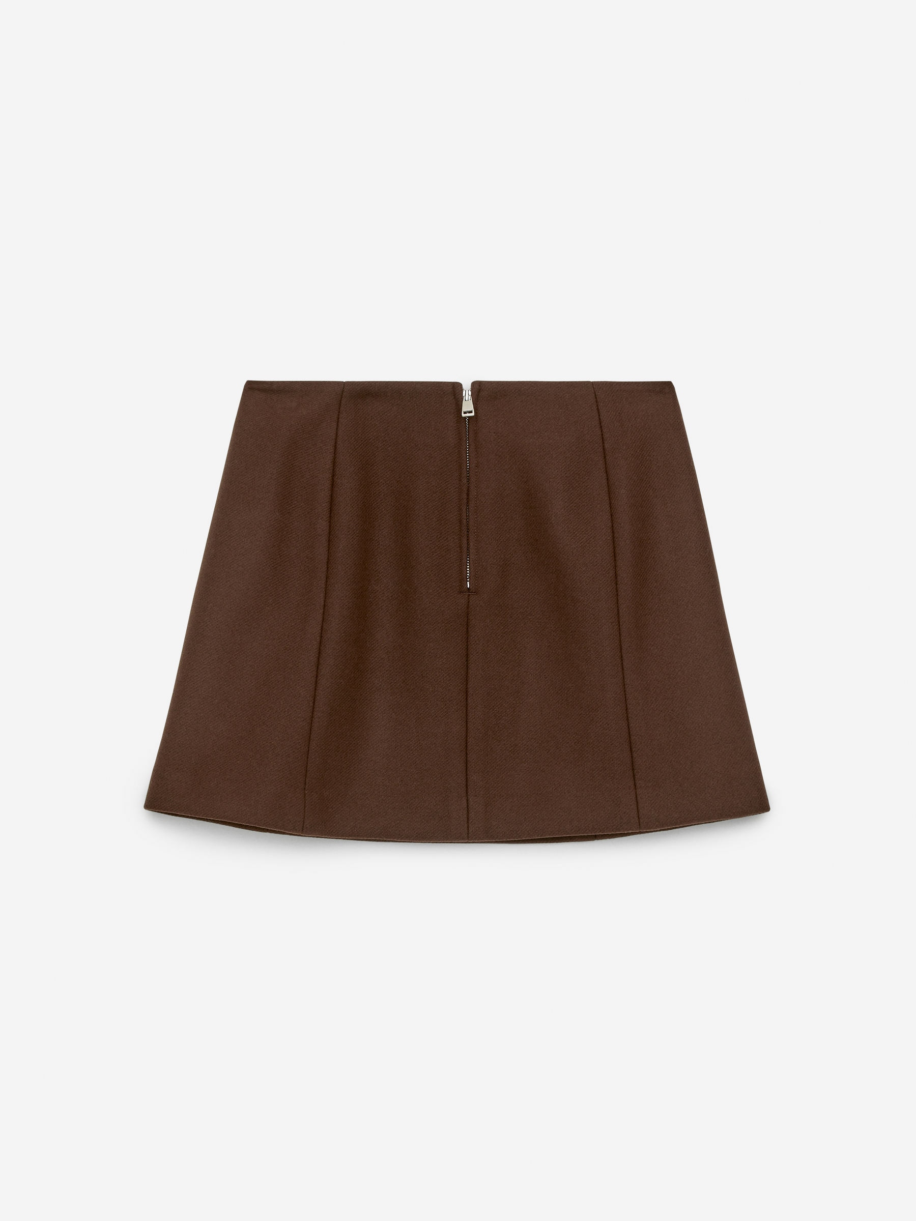 ★ GLOWNY★ G STRAIGHT WOOL MINI SKIRT BROWN GC24WTSK005BR G STRAIGHT WOOL MINI SKIRT (BROWN) - GLOWNY