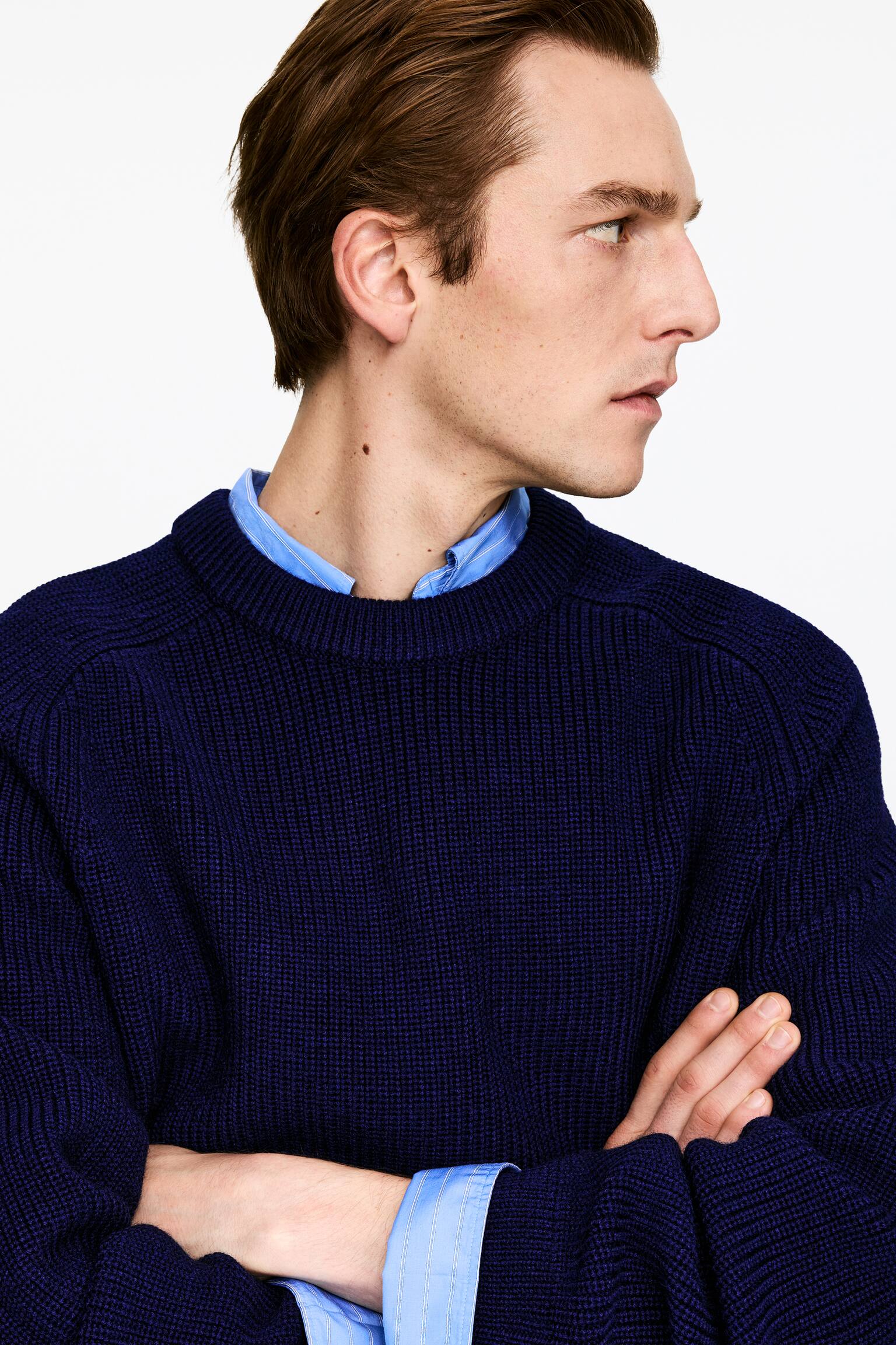 Jersey de lana relaxed fit - Azul oscuro - 6