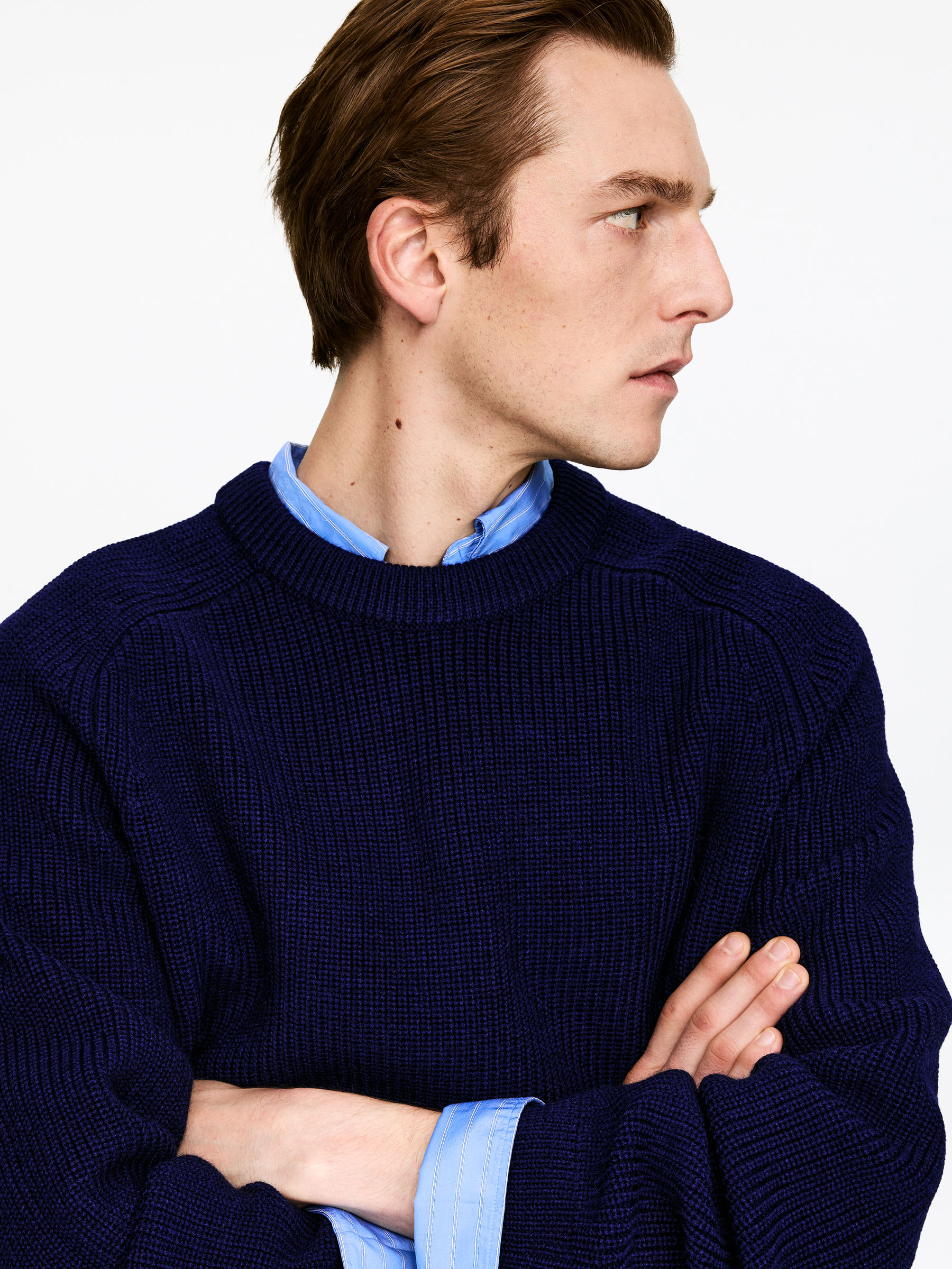 Relaxed Wool Jumper - Dark Blue - Relaxed fit - Men - StillMedia/Lookbook - 3