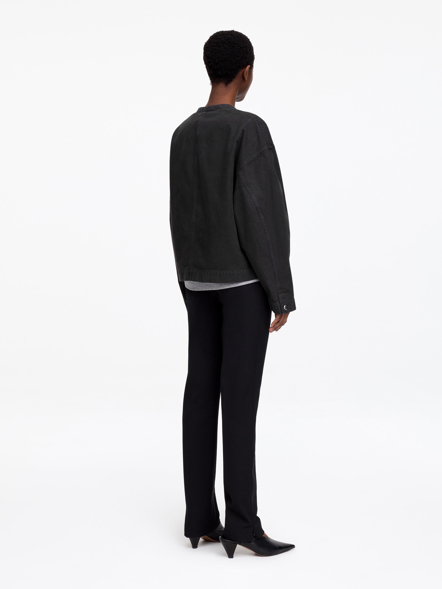 Cotton Jacket - Washed Black - Relaxed fit - Women - StillMedia/Lookbook - 4