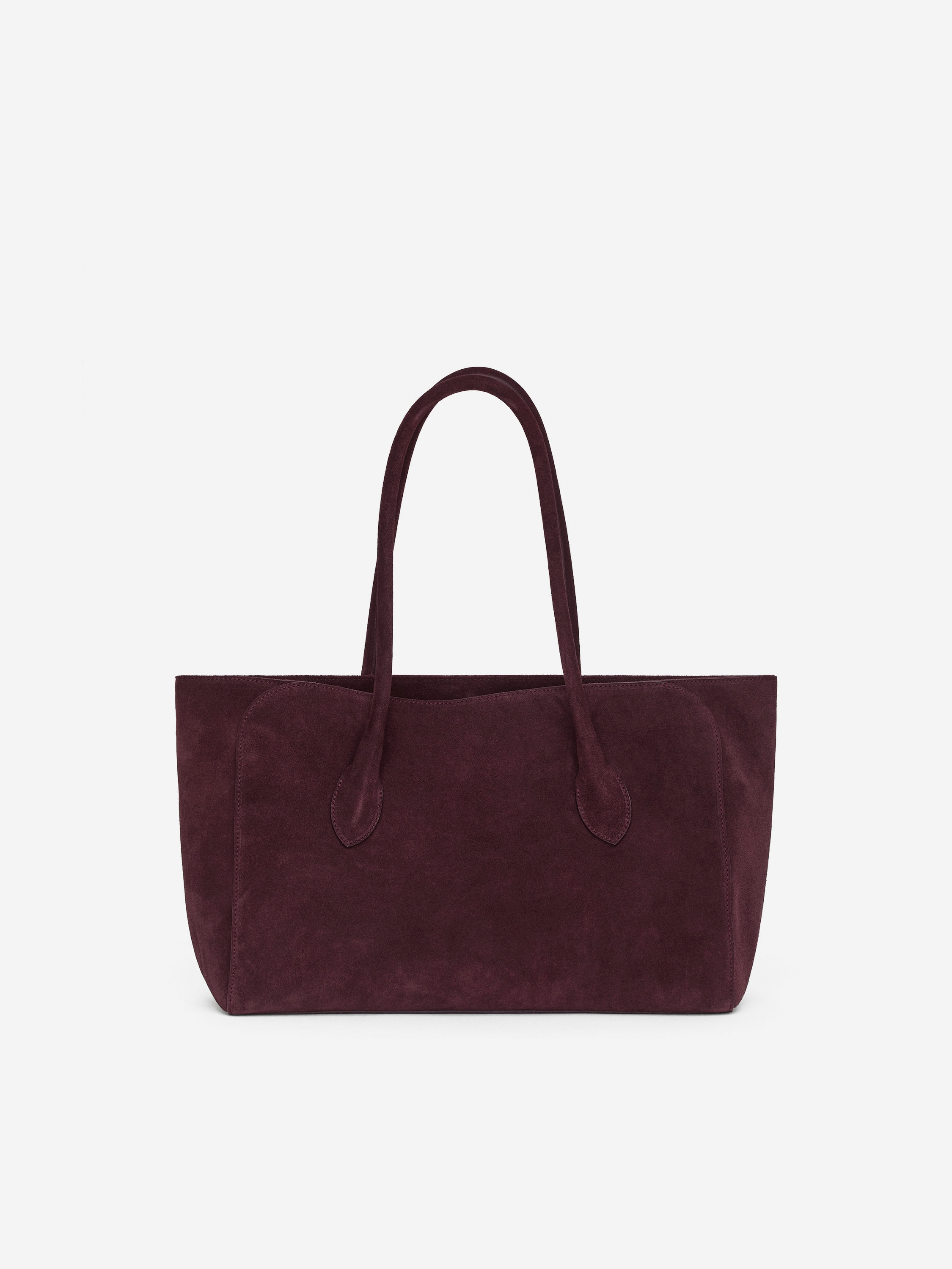 Slouchy Leather Tote-Red-16708
