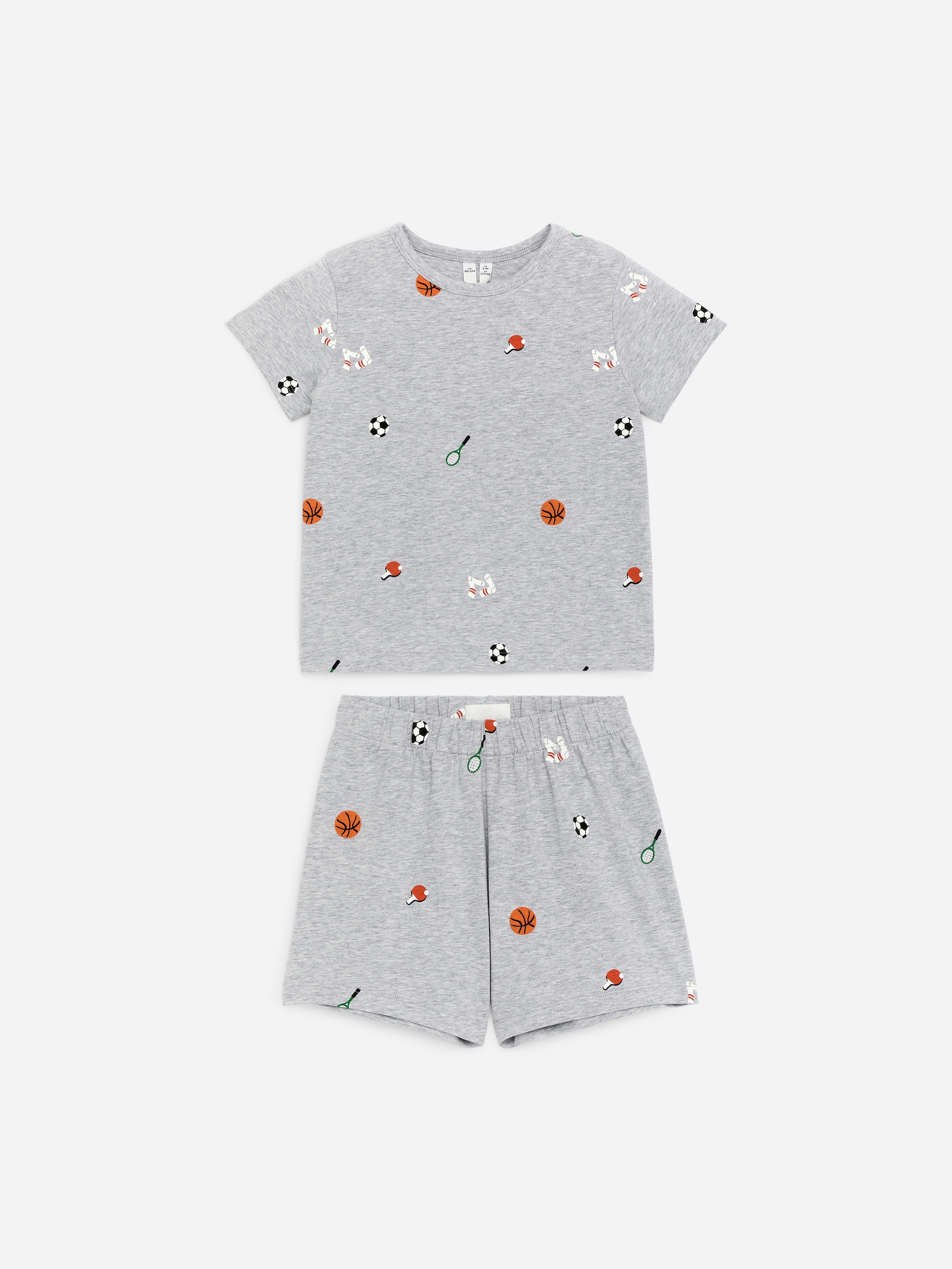 Kort pyjamas i trikå-#B9BABC-18434