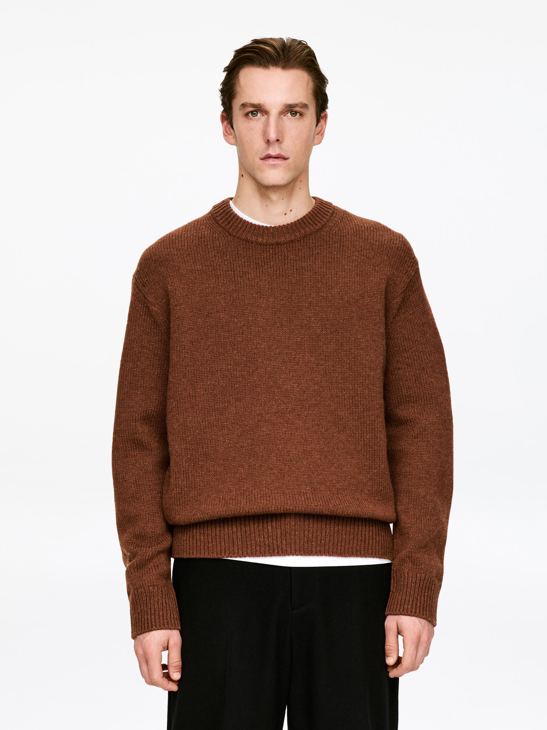Heavy Knit Wool Jumper-#633825-17766
