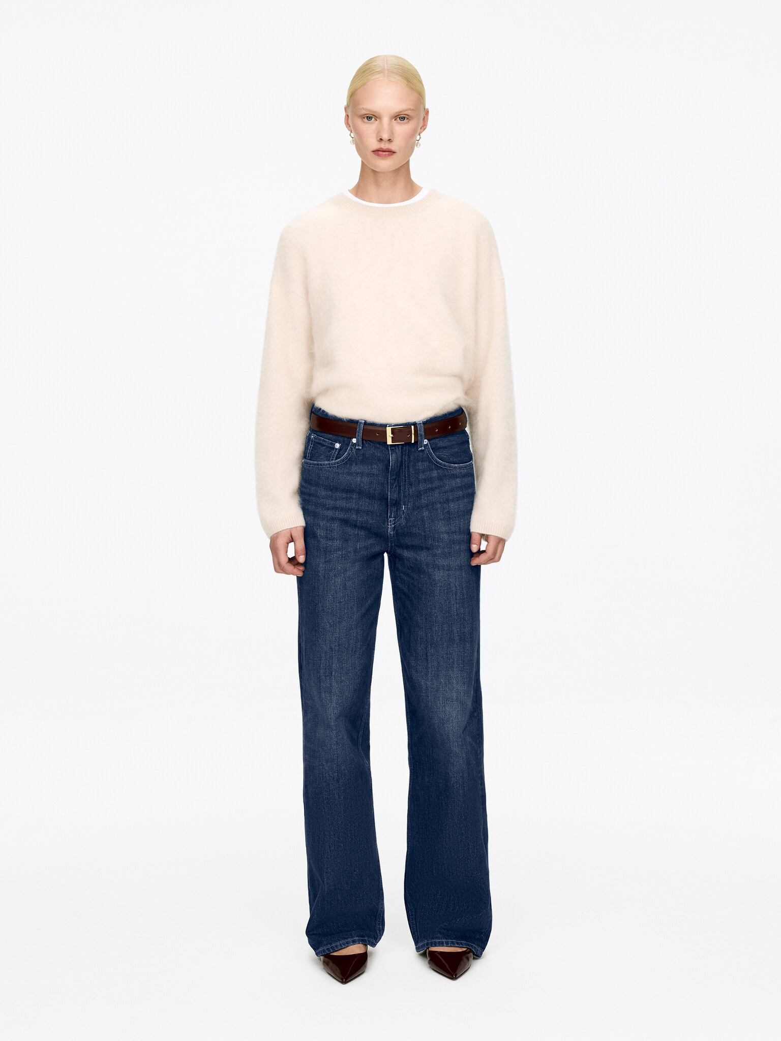 CORAL Wide Jeans - Dark Blue/Off White/Beige/Blue/Dark Blue/Blue/Dark Grey