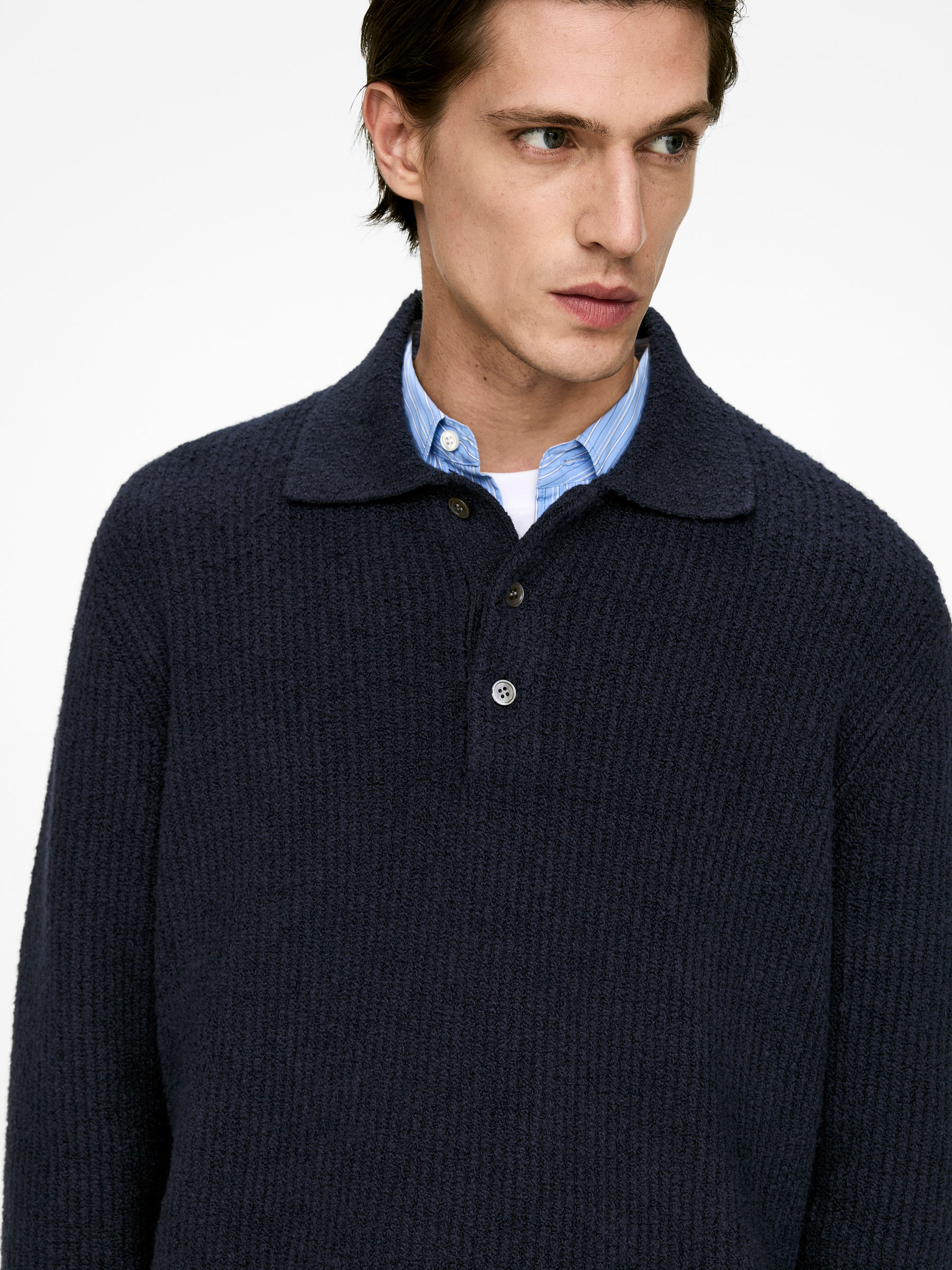 Gestrickter Polopullover - Dunkelblau - Regular Fit - Herren - StillMedia/Lookbook - 4