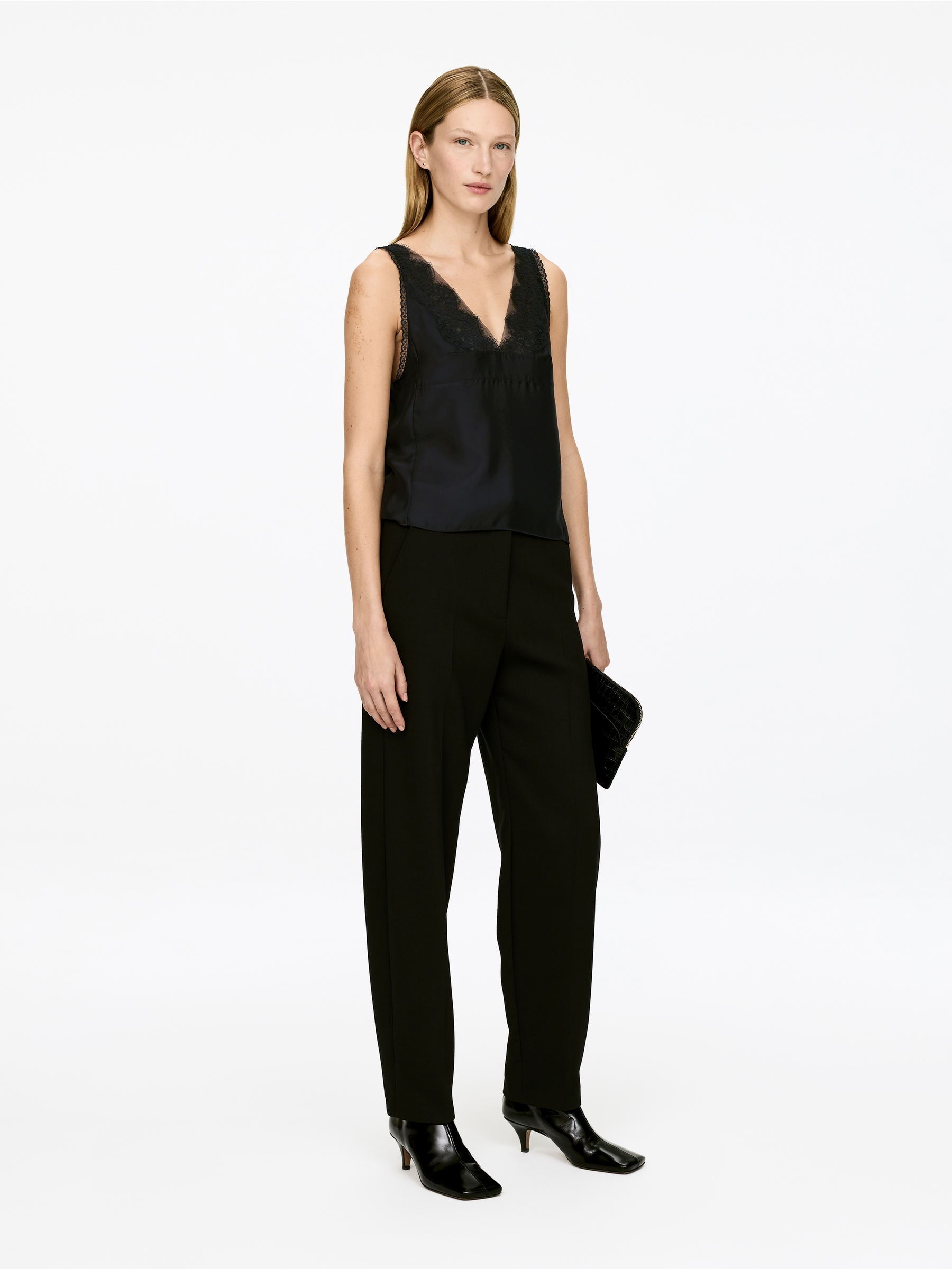 Top con detalle de encaje - Negro - Corte estándar - Women - StillMedia/Lookbook - 5