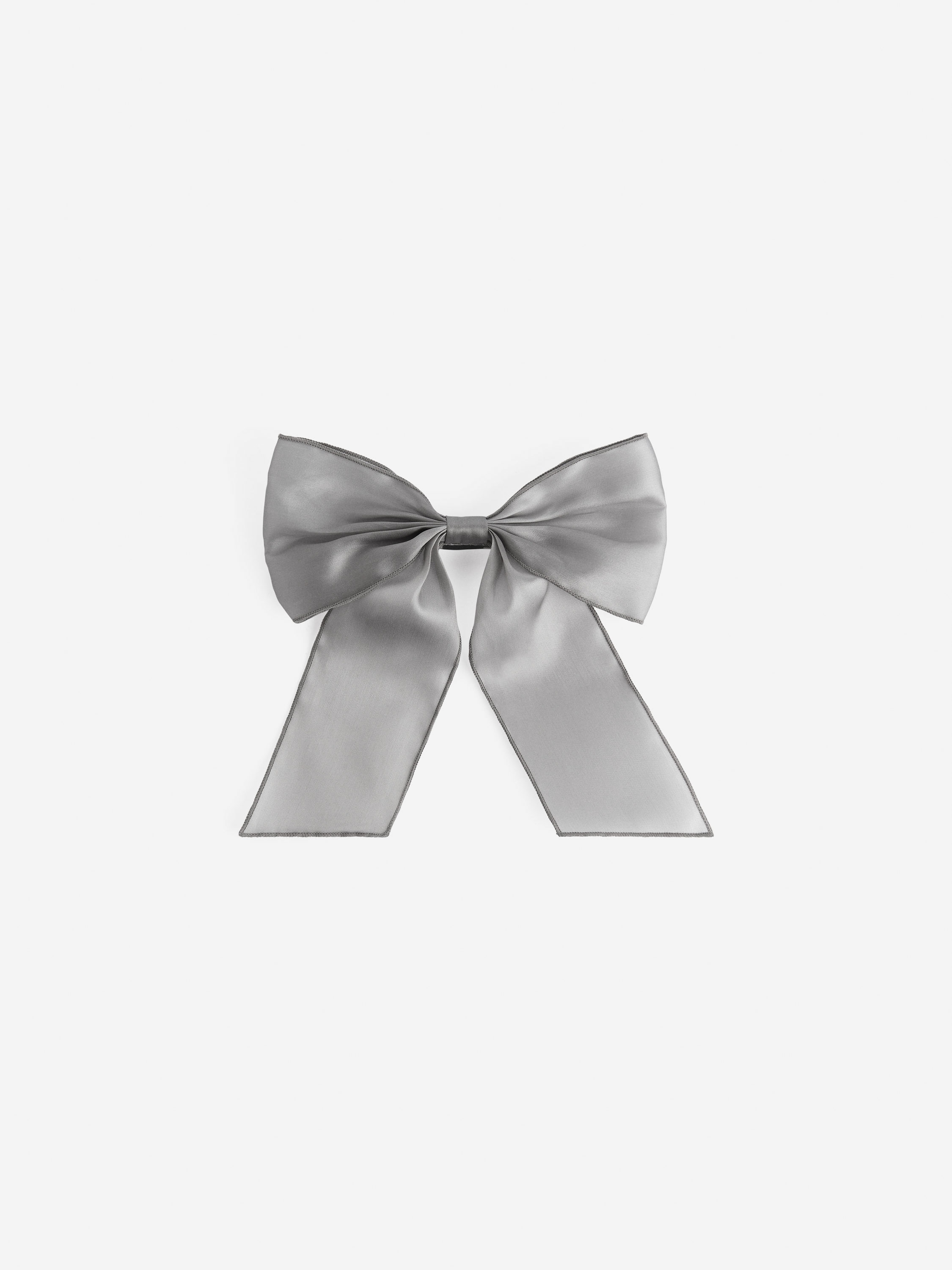 Silk Organza Bow-Grey-12785