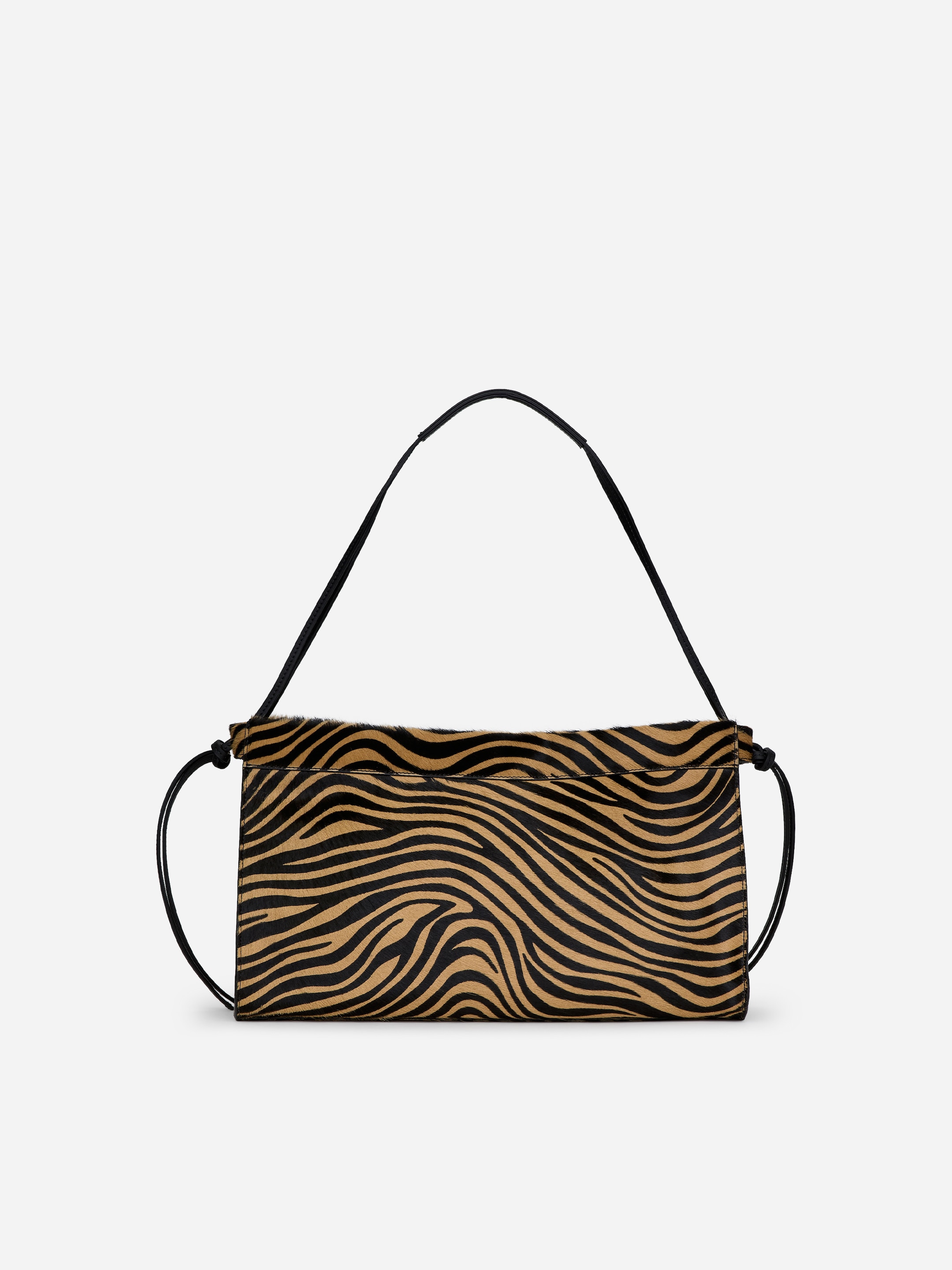 Bolso de hombro de piel con estampado de cebra - Negro/beige/efecto cebra - Women - StillMedia/DescriptiveStillLife - 1