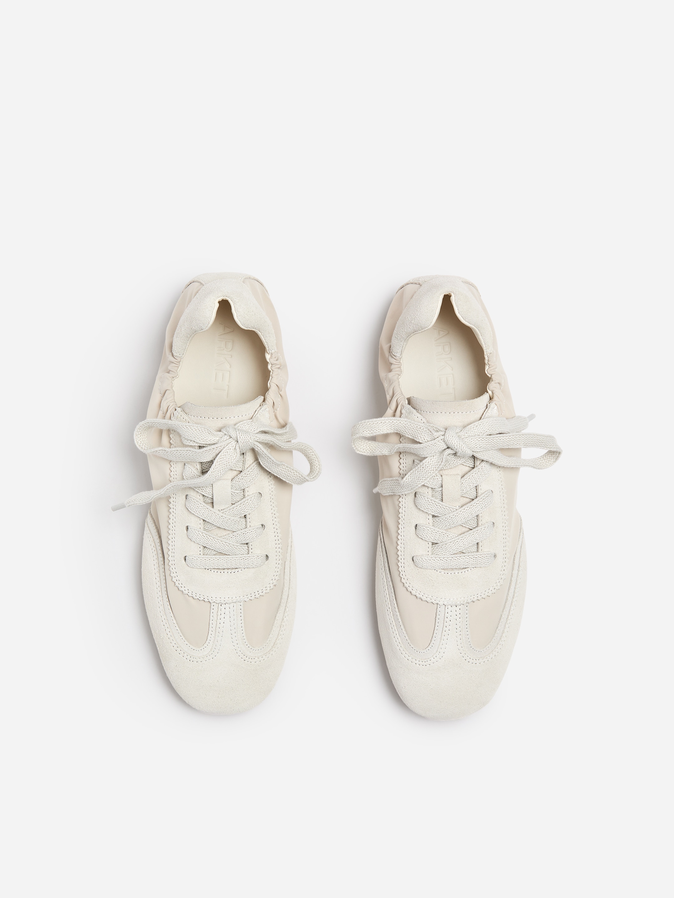 Suede Nylon Trainers - Off White - Women - StillMedia/DescriptiveStillLife - 4