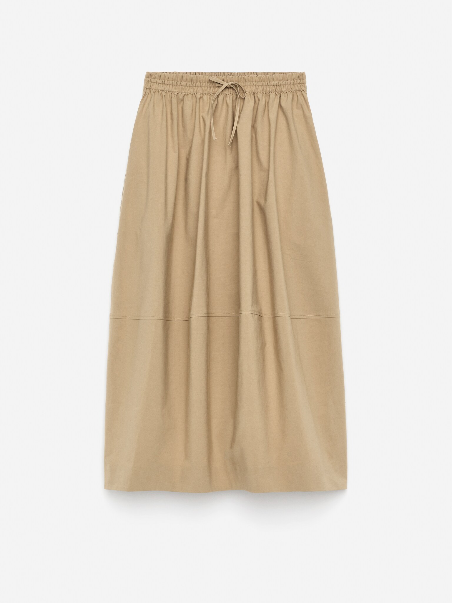 Gonna midi in cotone - Beige