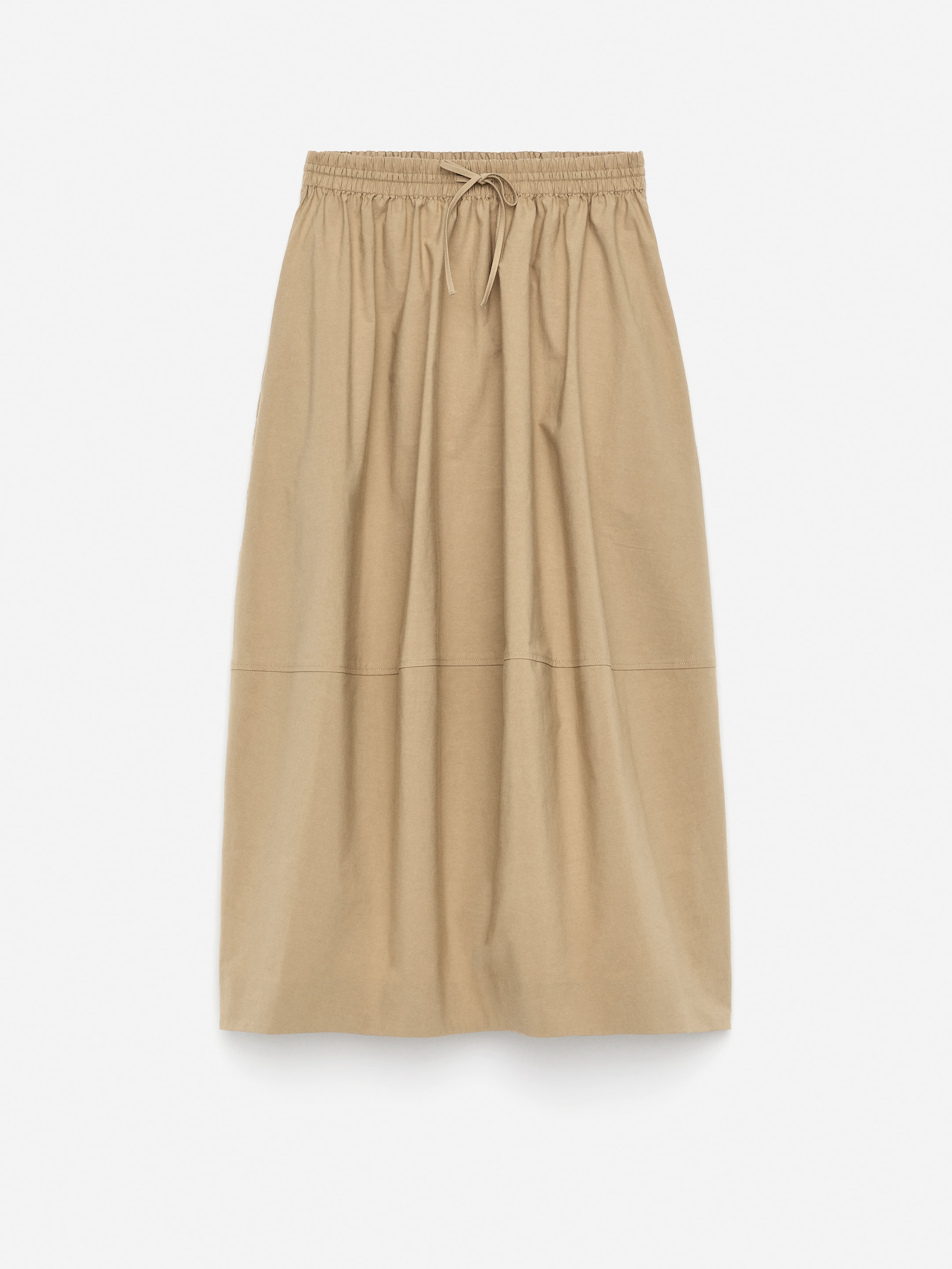 Zobrazit větší obrázek: Bavlněná midi sukně - Béžová - ŽENY | H&M CZ 1