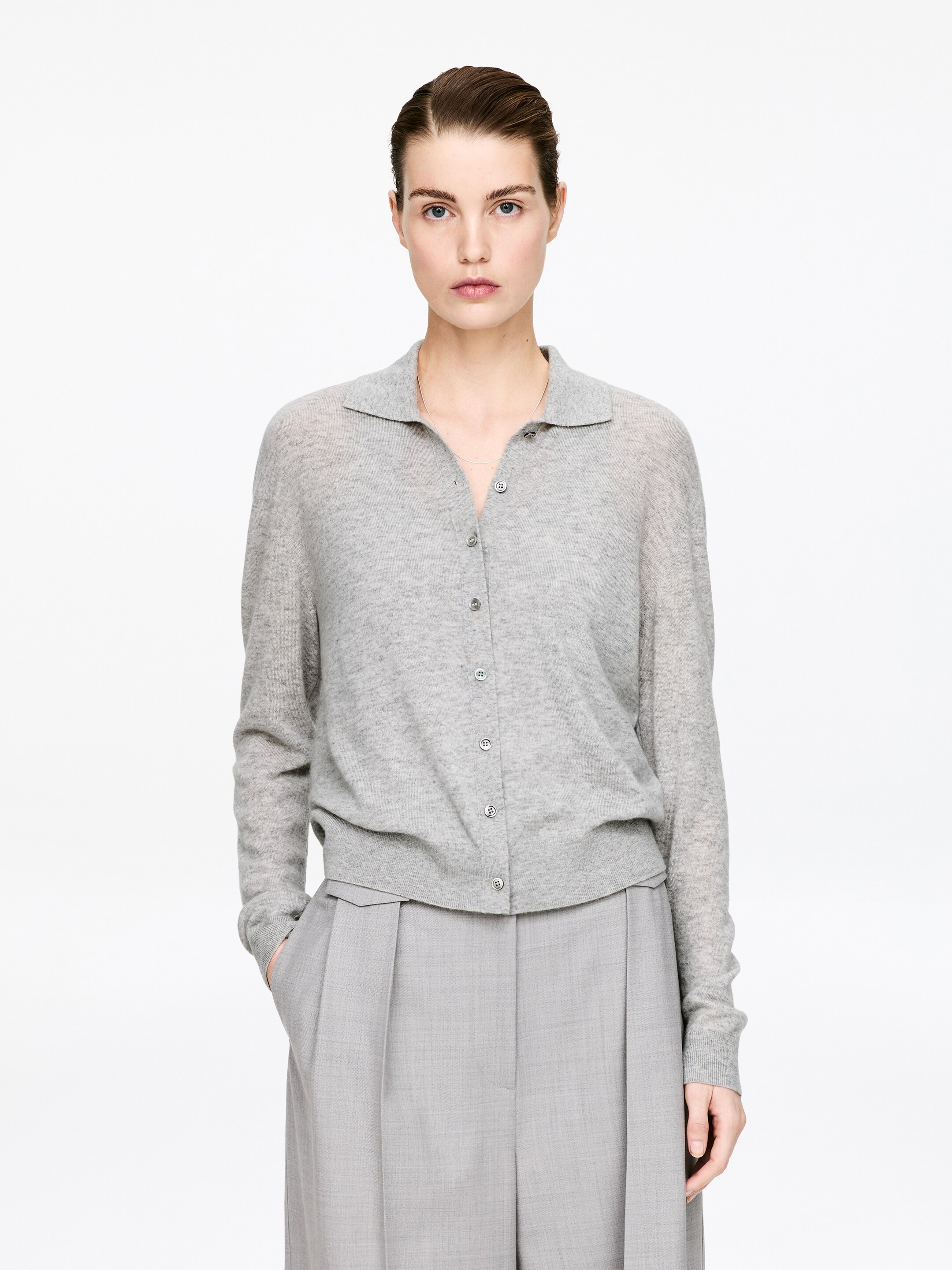 Ingrandisci l'immagine: Pure Cashmere Cardigan - Grey - DONNA | H&M CH 1