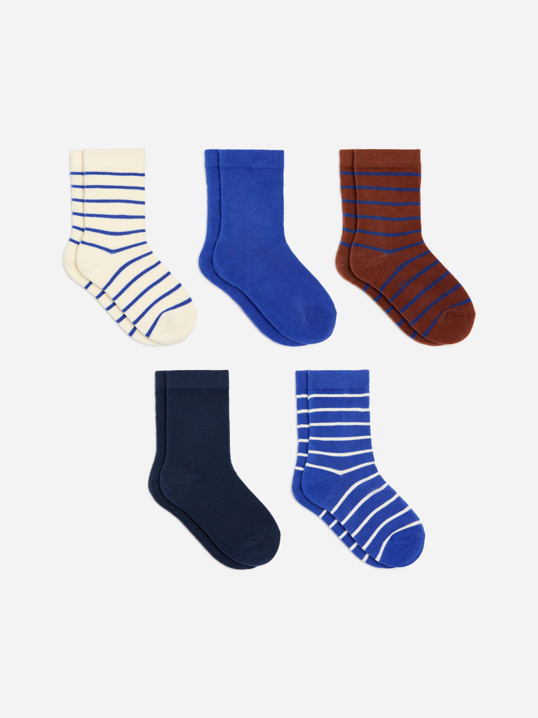 Lot de 5 paires de chaussettes en coton-Blue-20150