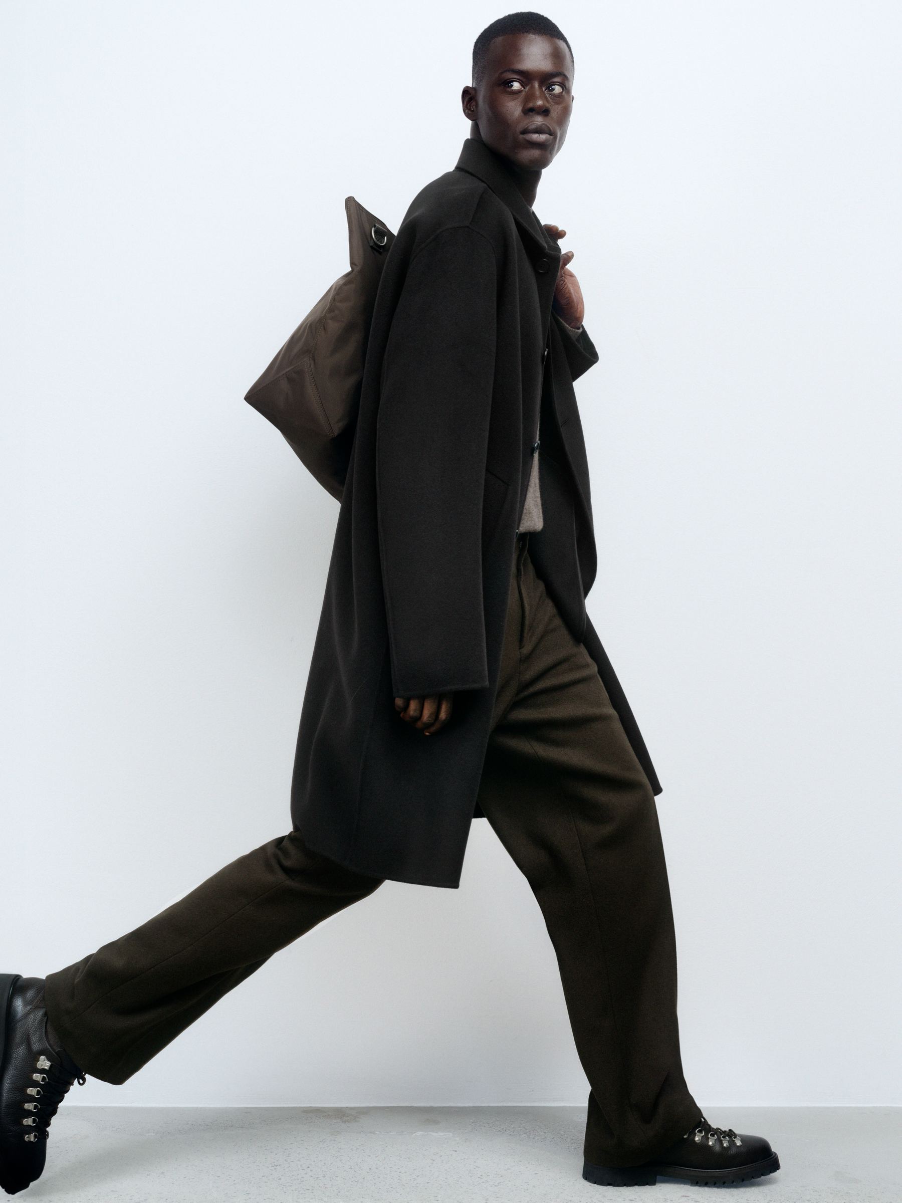 Relaxed Wool Trousers - Brown - Relaxed fit - Men - StillMedia/Environmental - 1